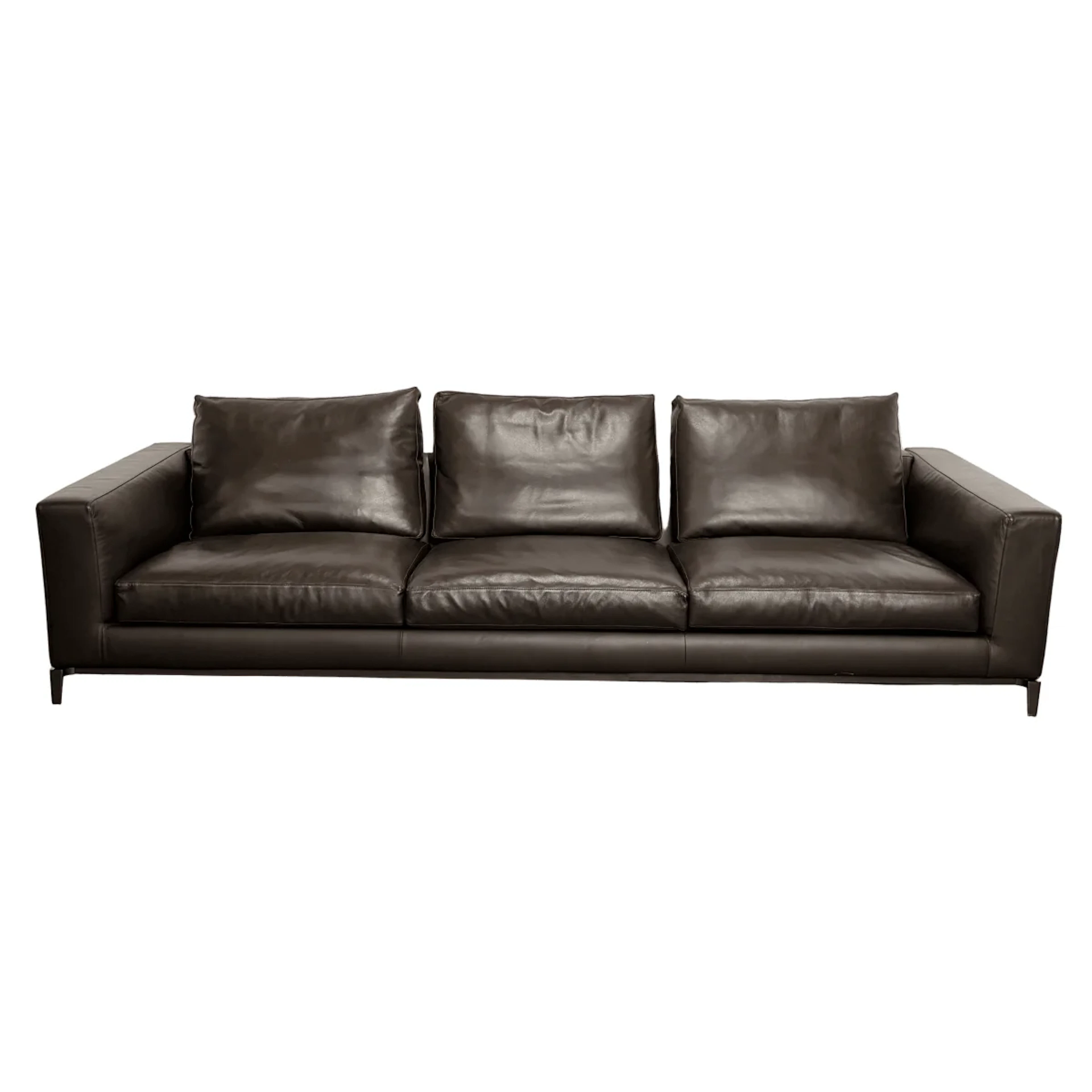 Minotti Andersen Leather Three Seater Sofa by Rodolfo Dordoni