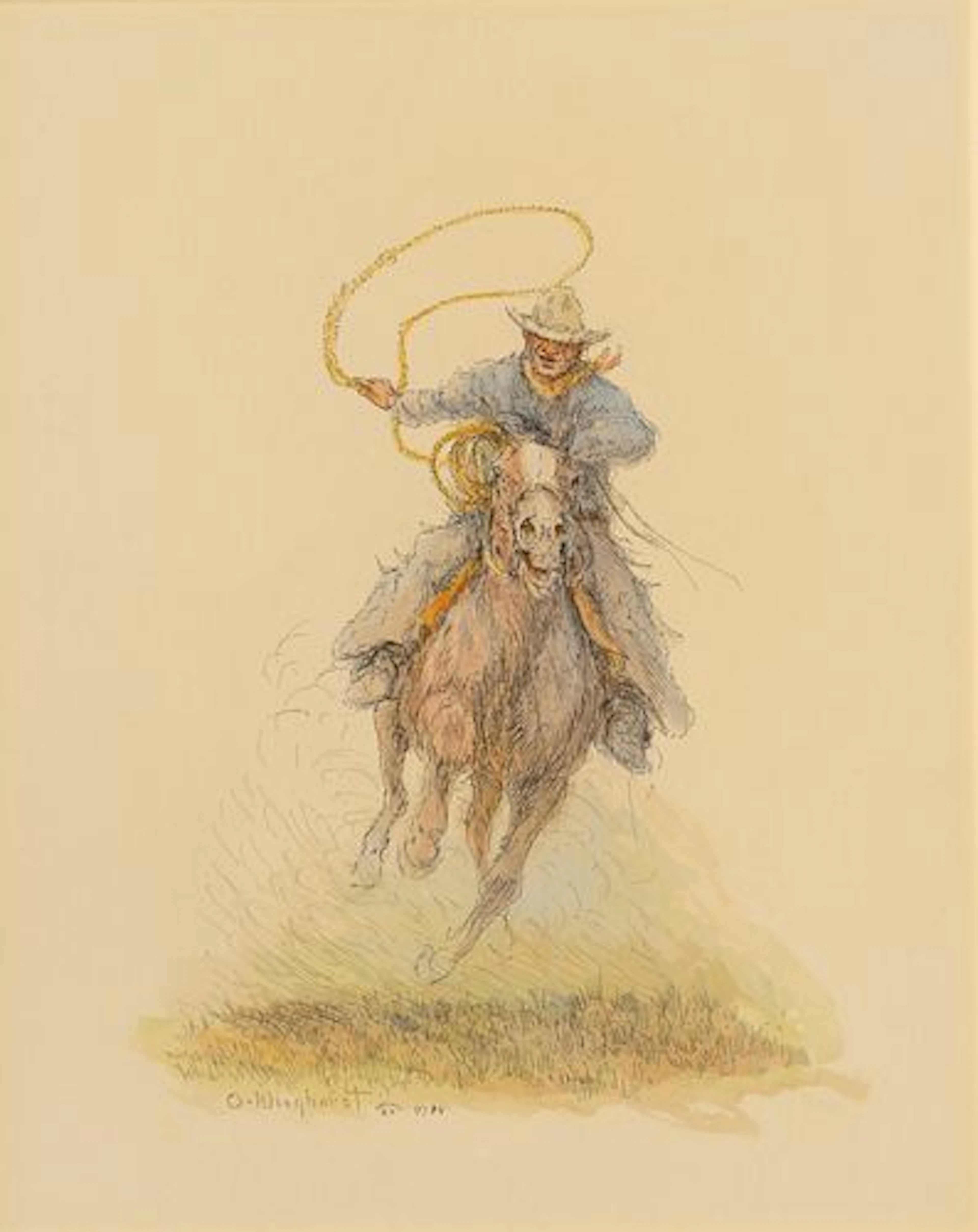 Olaf Wieghorst (1899 – 1988) – Lassoing (1984)