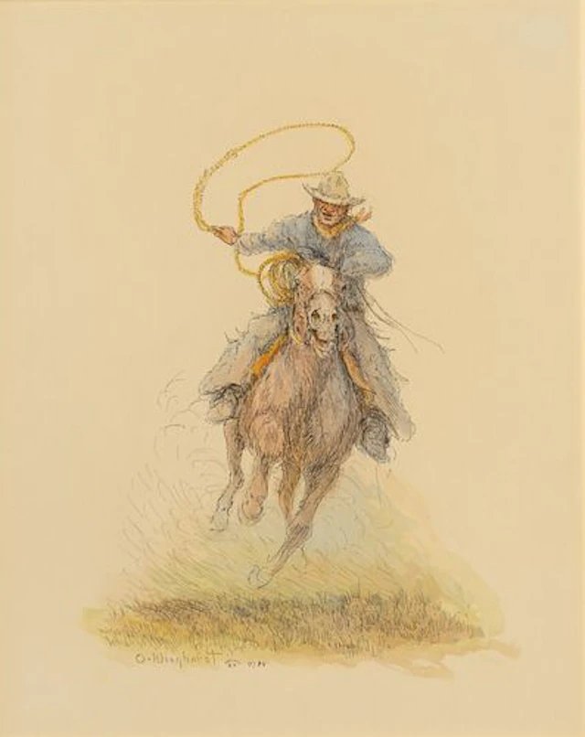 Olaf Wieghorst (1899 – 1988) – Lassoing (1984)