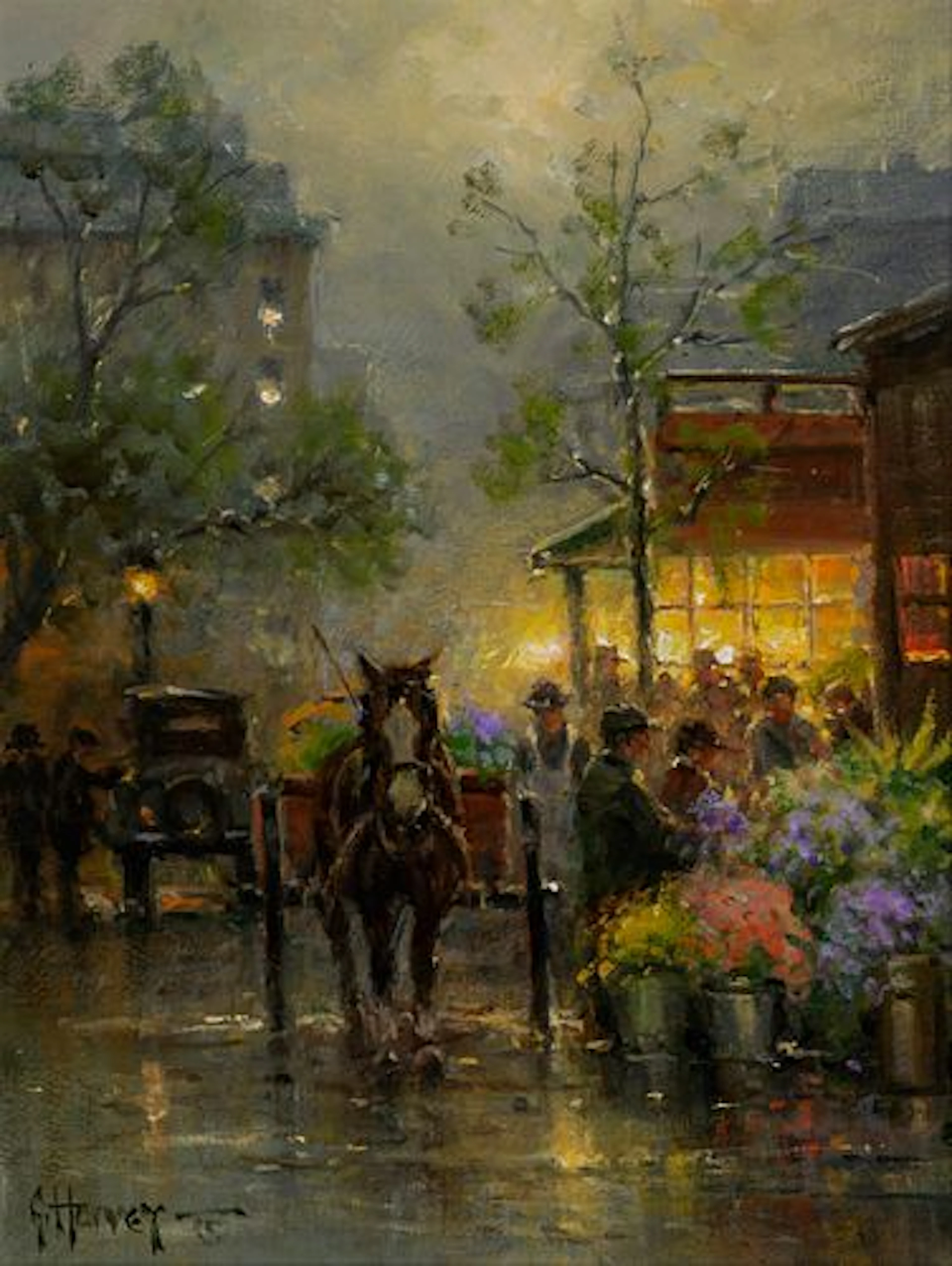 G. Harvey (1933 – 2017) – Morning Flower Cart