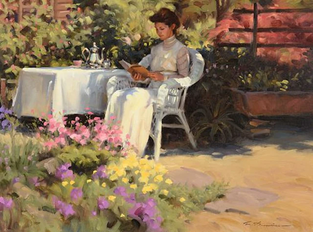 Tom Browning (b. 1949) – Book and Tea (1990)