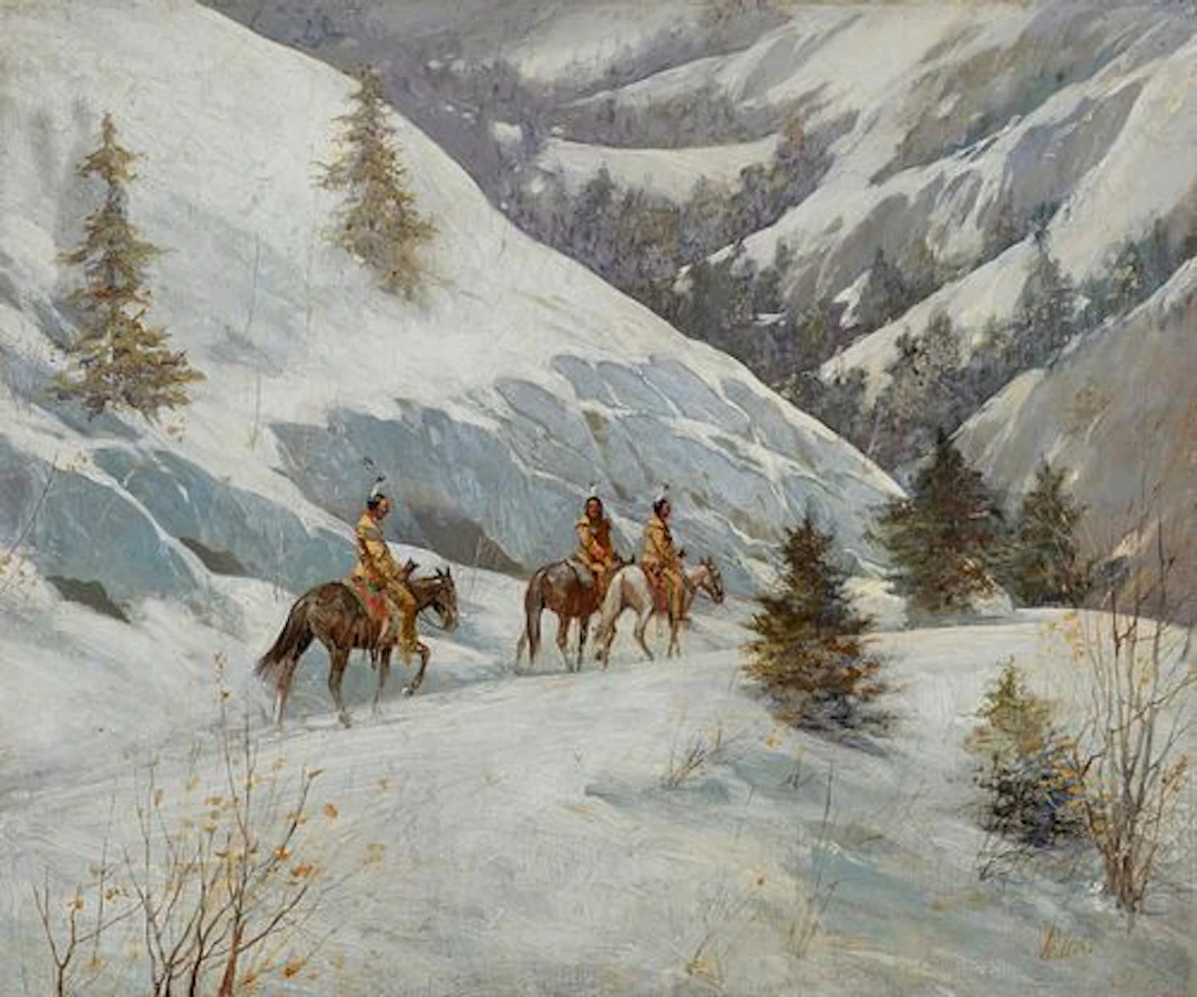 Cassilly Adams (1843 – 1921) – Along the Winter Trail