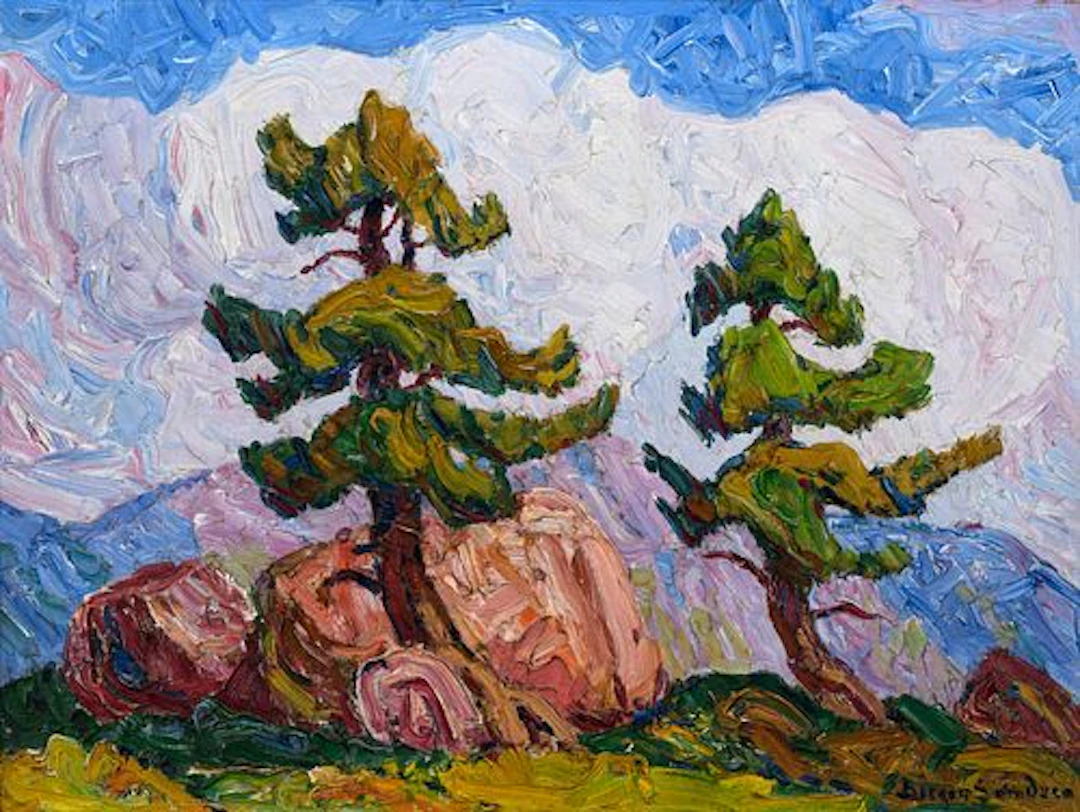 Birger Sandzén (1871 – 1954) – Two Pines (1921)