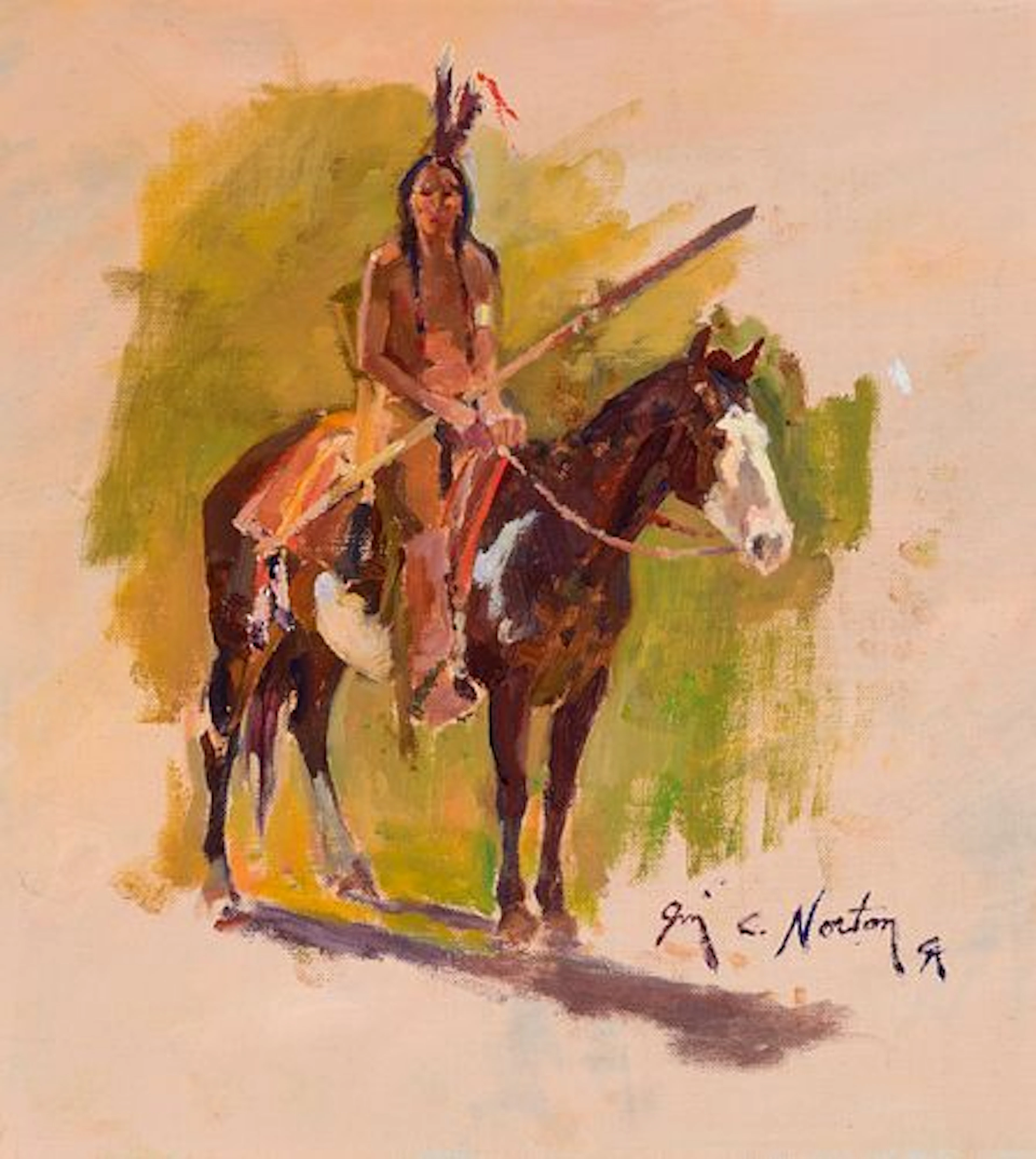 Jim Norton (1953 – 2023) – Indian Brave on Horseback