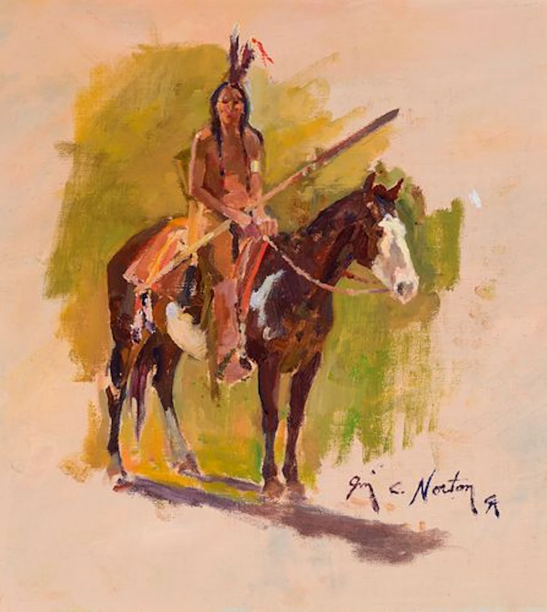 Jim Norton (1953 – 2023) – Indian Brave on Horseback