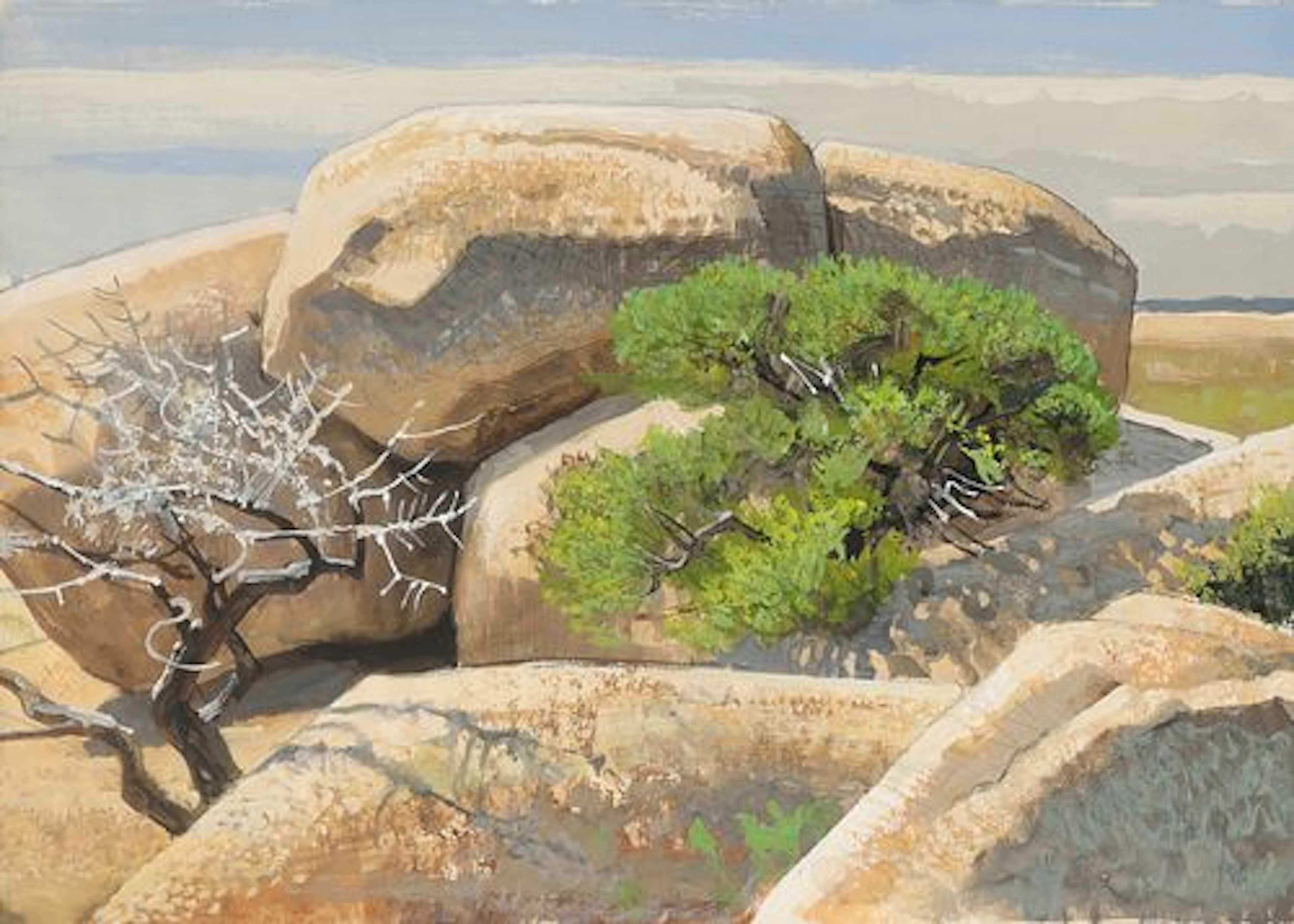 Bob Kuhn (1920 – 2007) – Desert Landscape; Mountain Lion