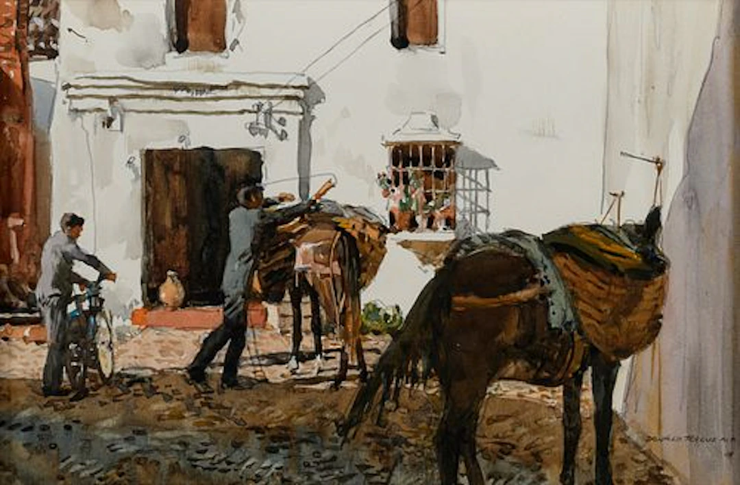 Donald Teague (1897 – 1991) – A Courtyard in Ronda, Spain