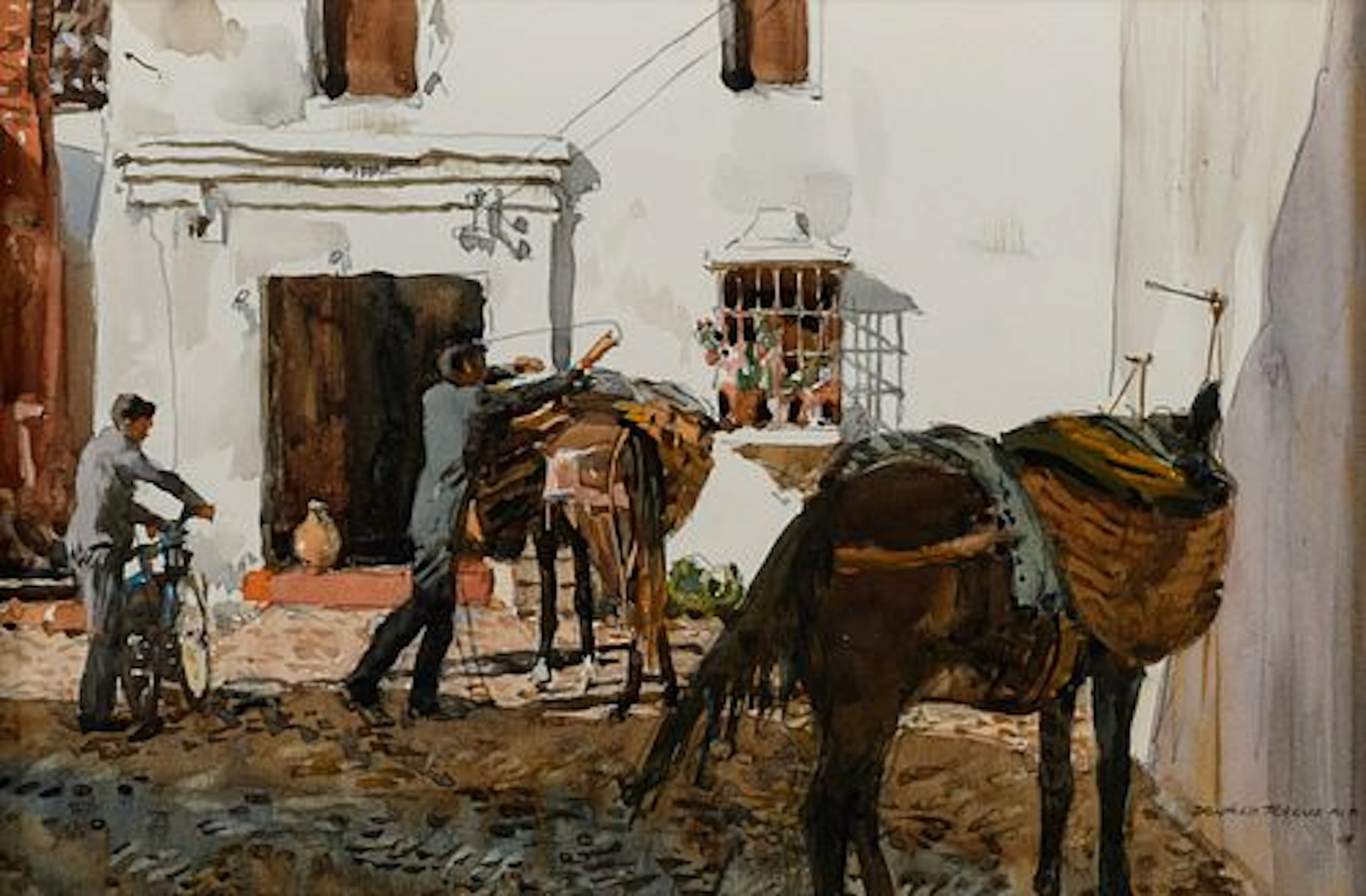 Donald Teague (1897 – 1991) – A Courtyard in Ronda, Spain