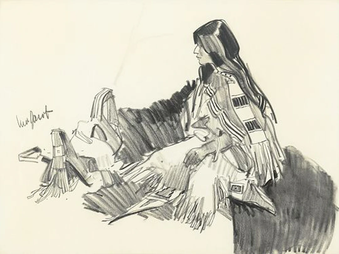 Ned Jacob (1938 – 2025) – Ute Girl with Saddle