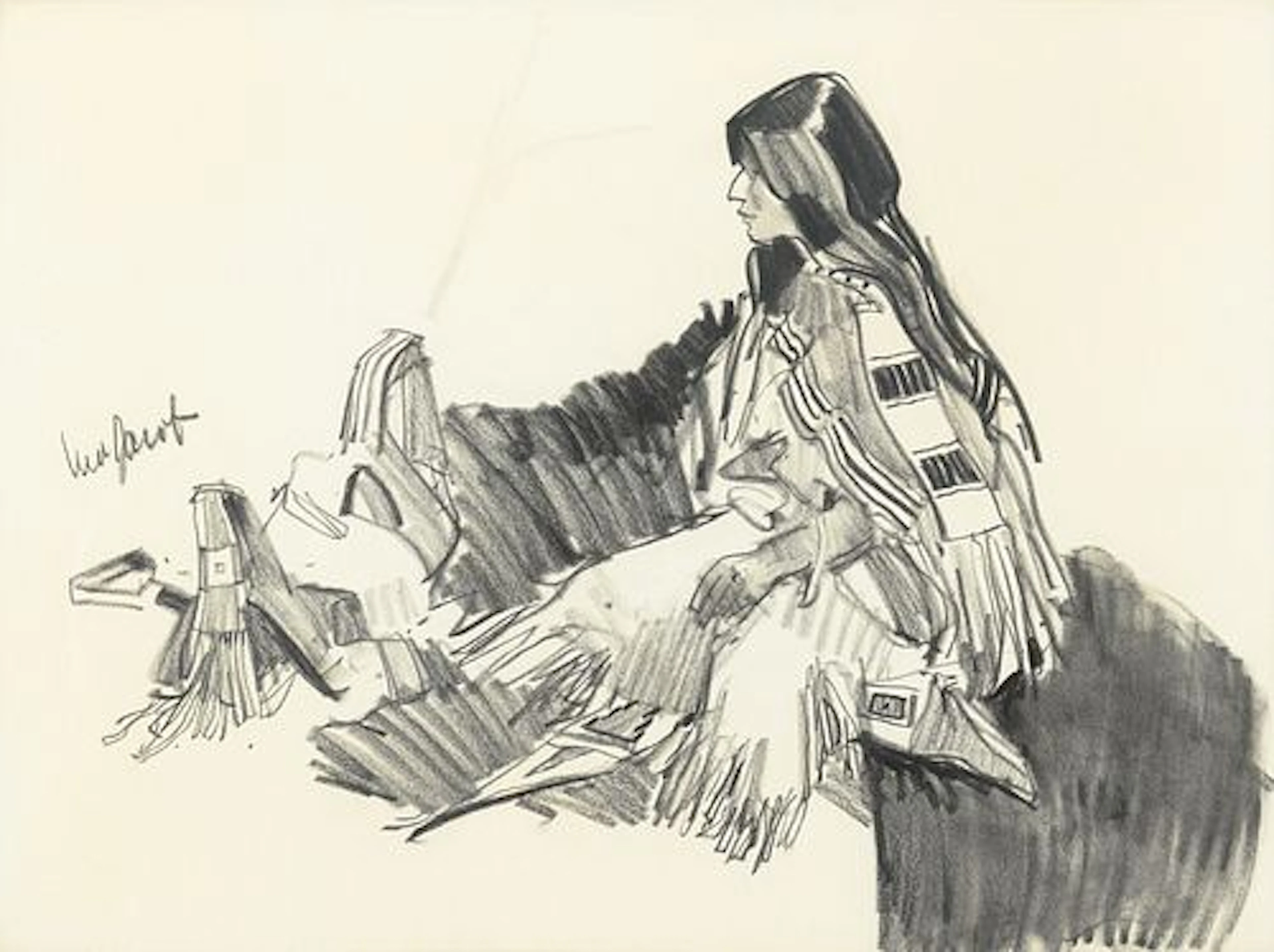 Ned Jacob (1938 – 2025) – Ute Girl with Saddle