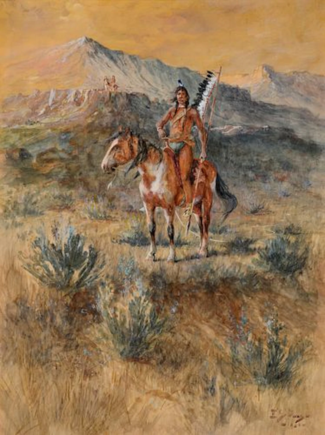 Edgar S. Paxson (1852 – 1919) – Blackfeet Scouts (1909)