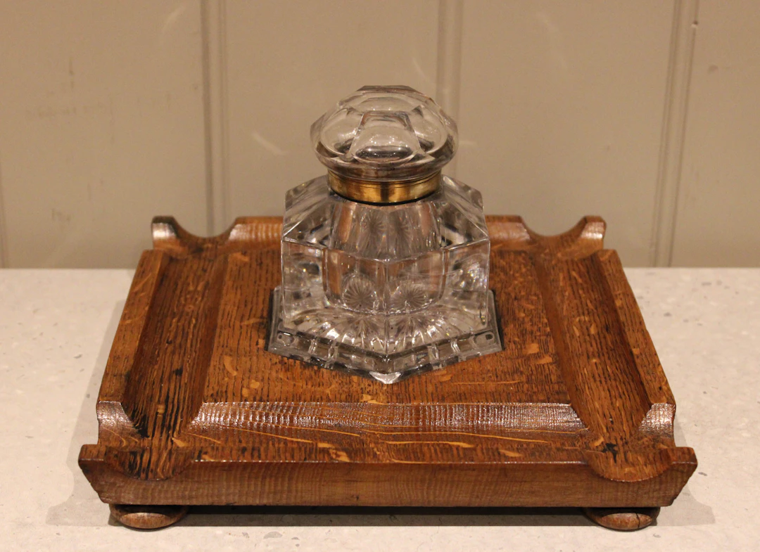 Substantial Late Victorian Oak Ink Stand