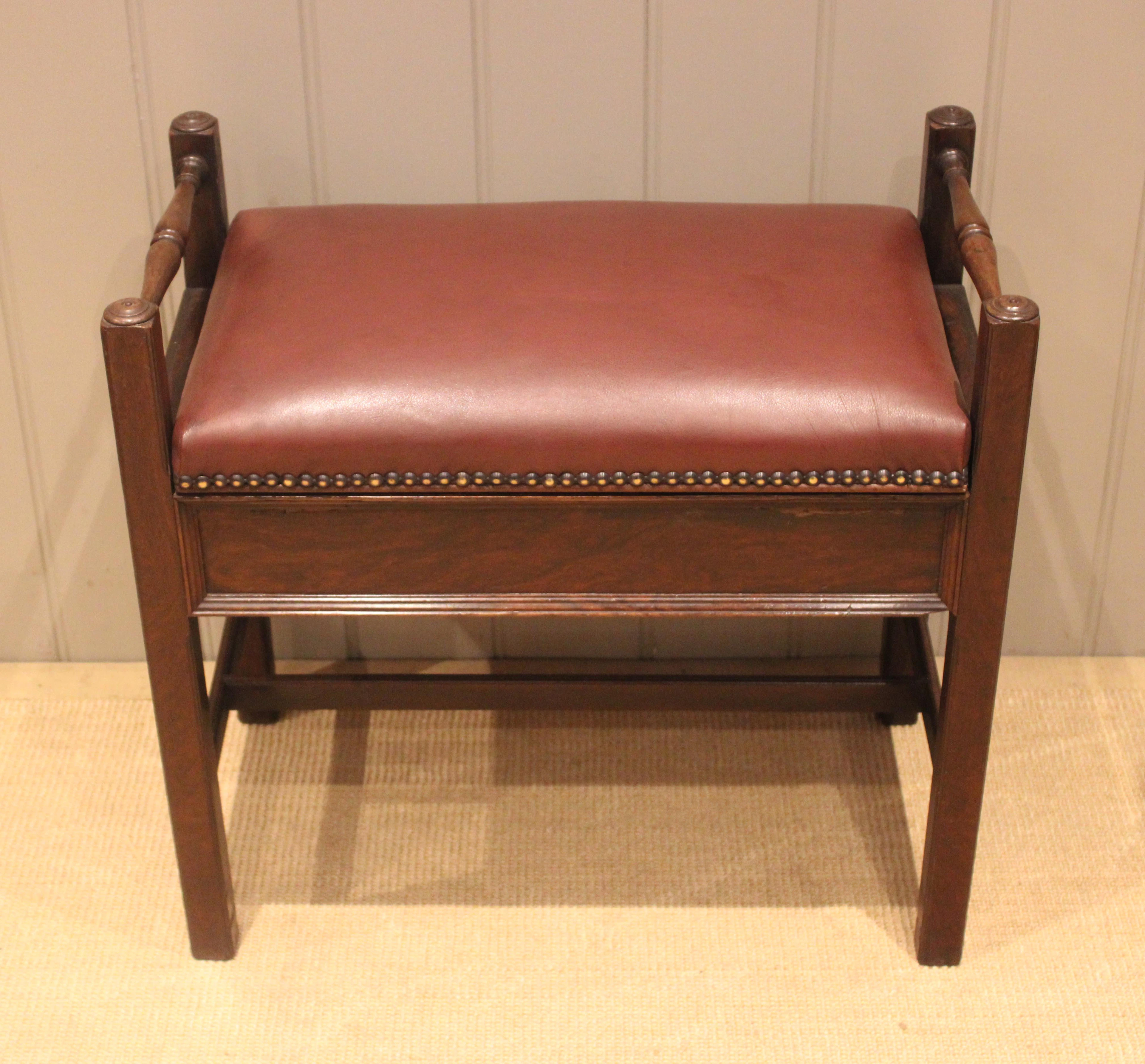 Late 19th Century Rosewood Piano Stool