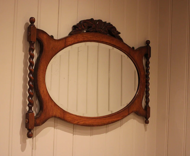 Carved Oak Wall Mirror