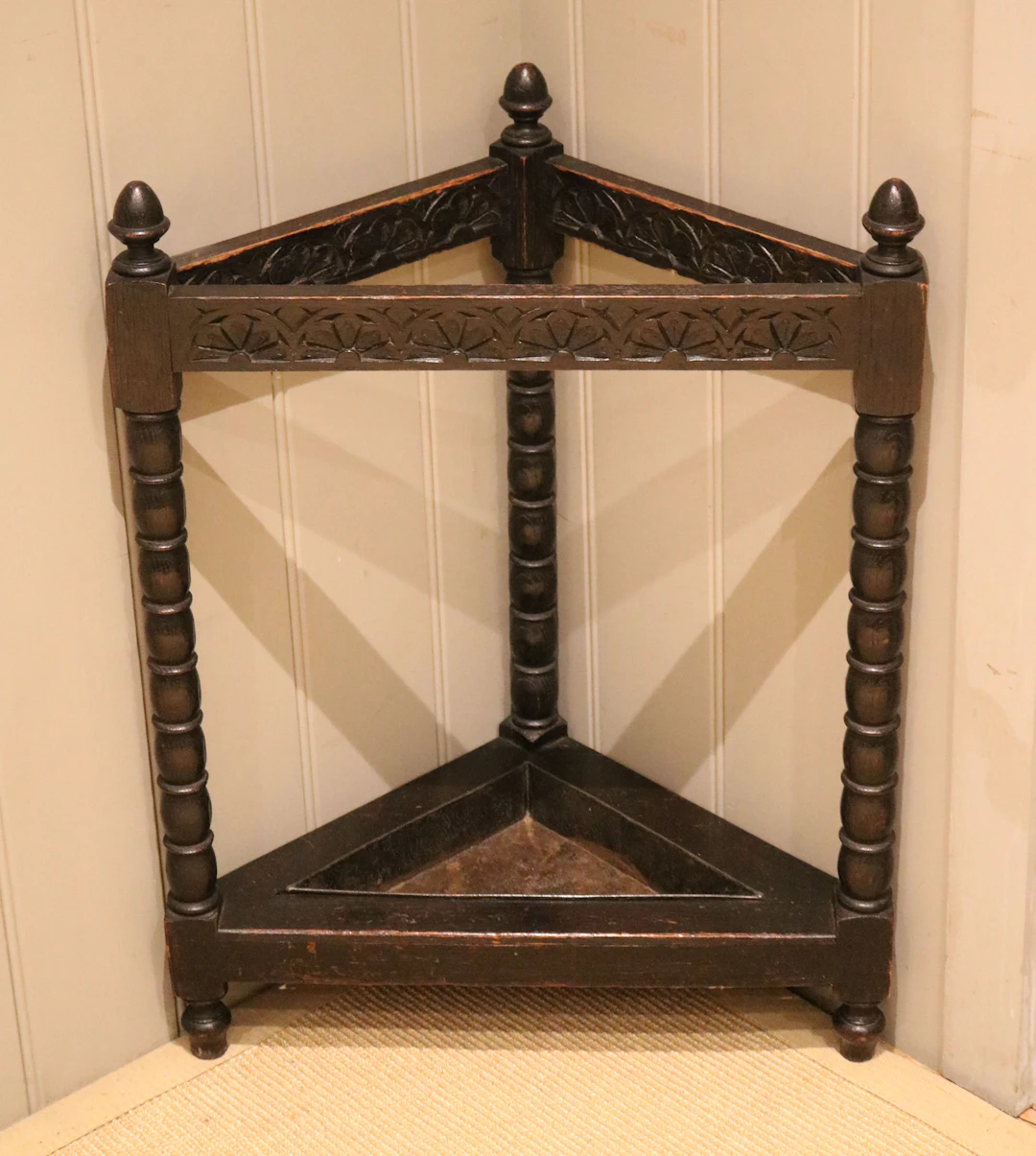 Late Victorian Oak Corner Stick Stand