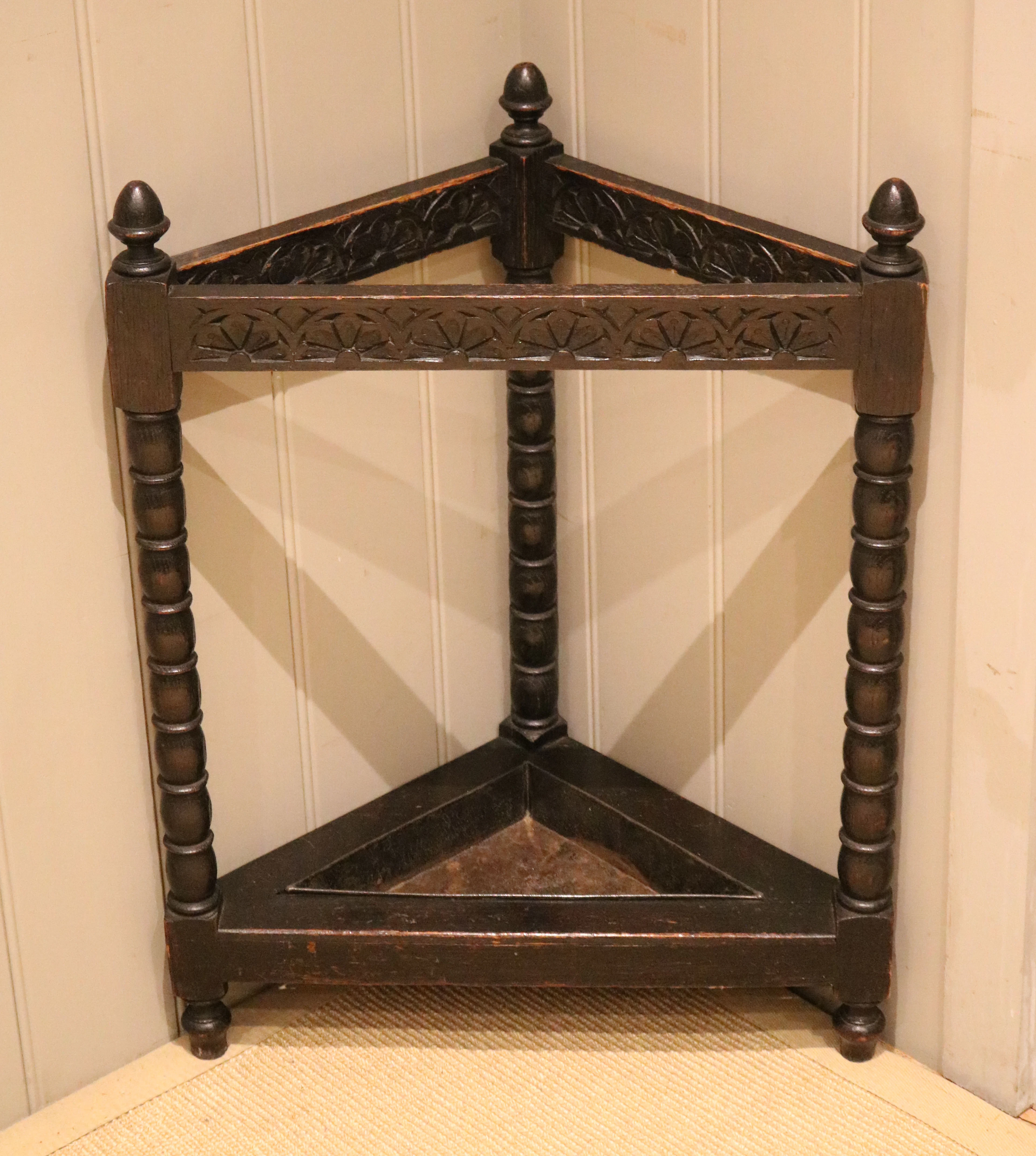 Late Victorian Oak Corner Stick Stand