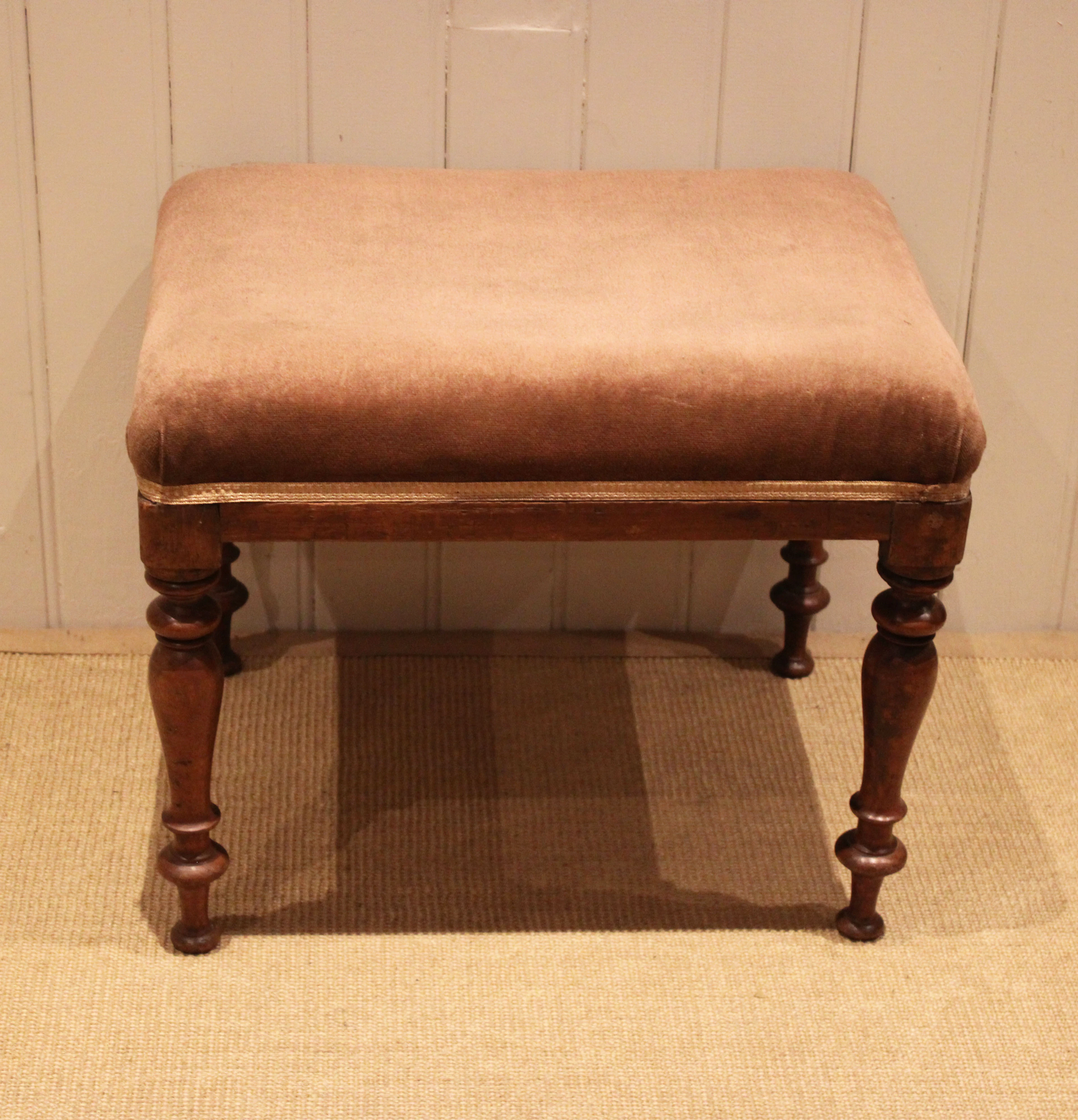 Mahogany Upholstered Stool