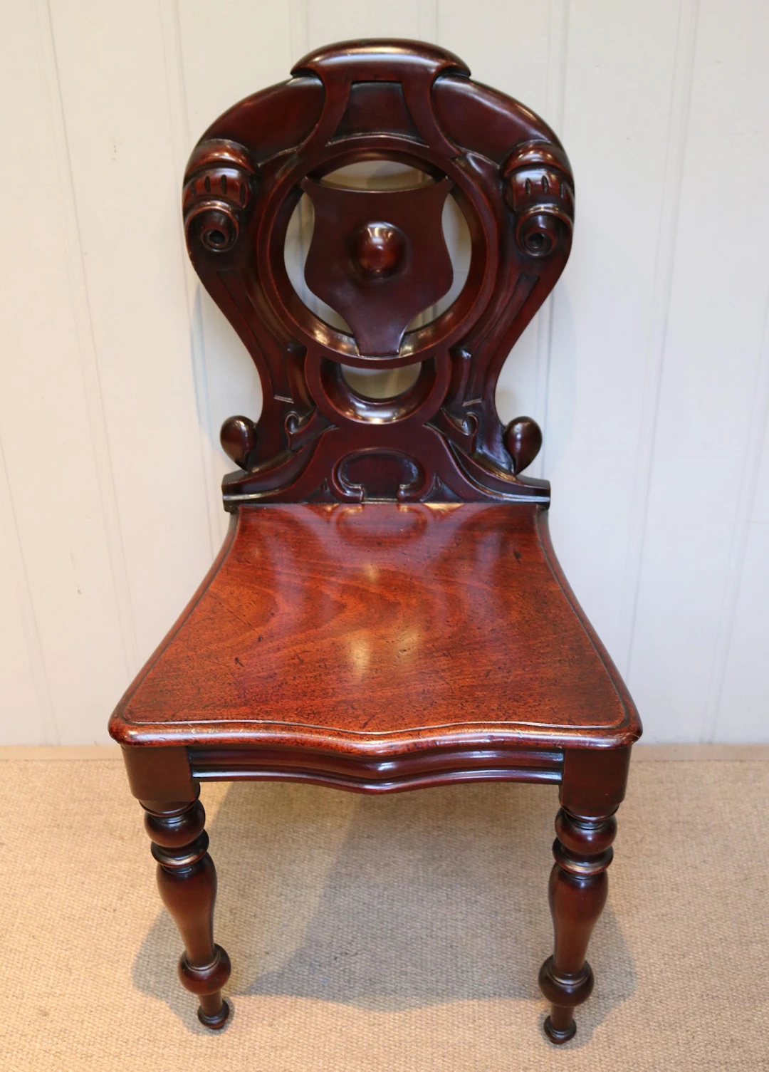 Mid Victorian Mahogany Hall Chair