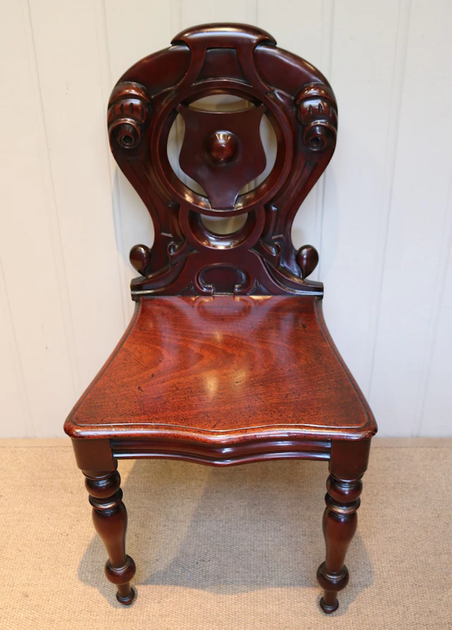 Mid Victorian Mahogany Hall Chair