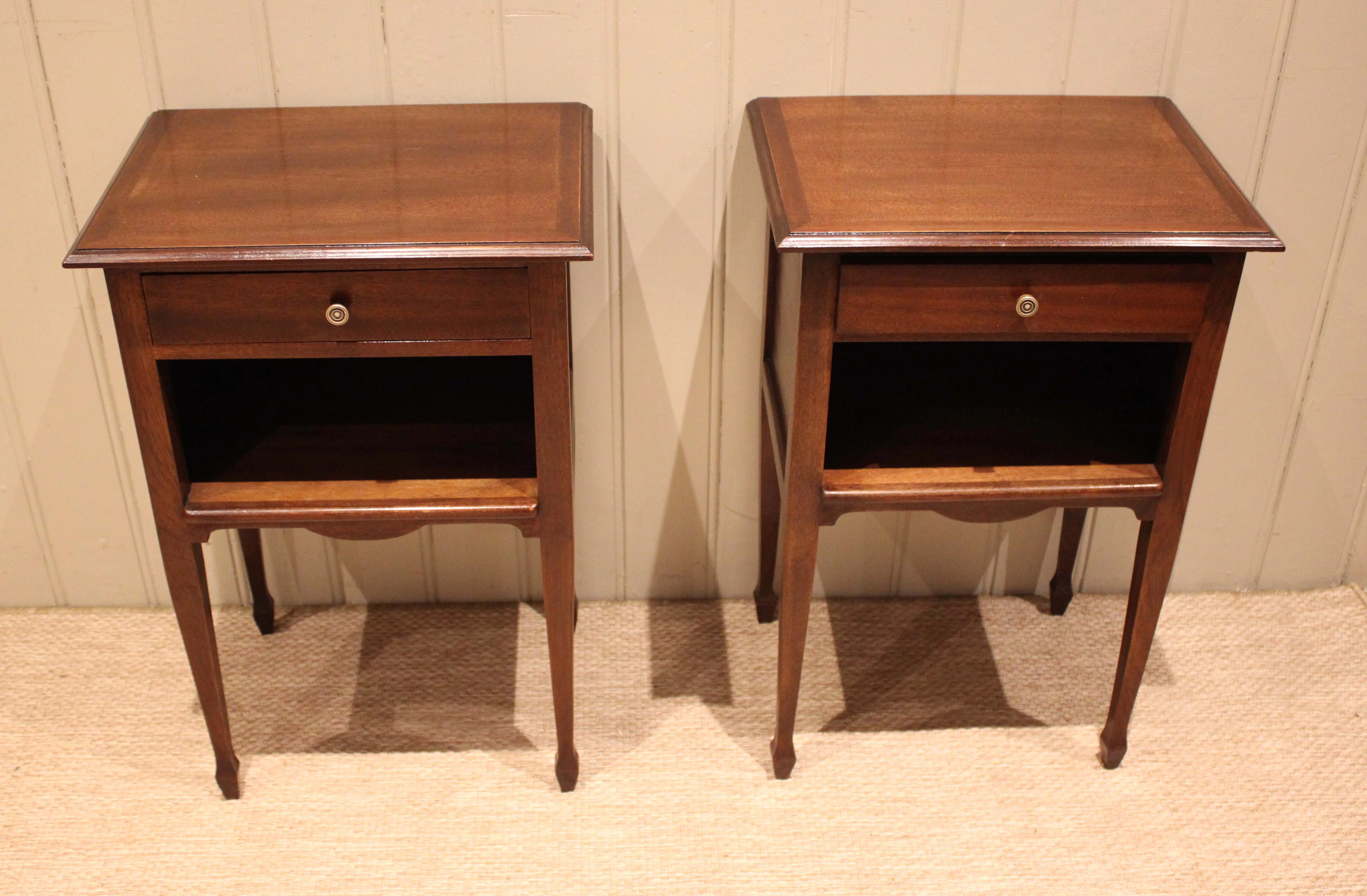 Pair Of French Mahogany Bedside Tables
