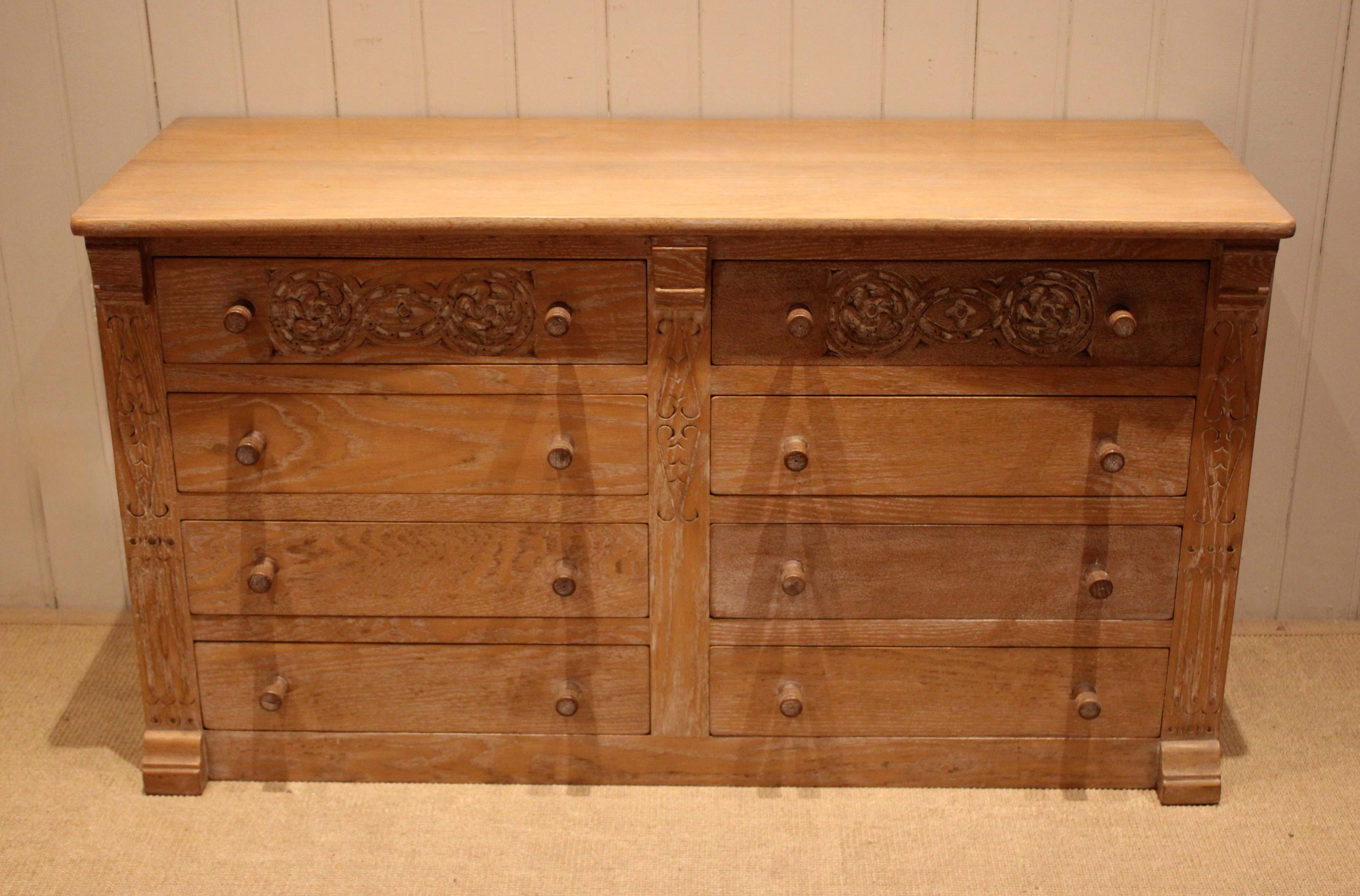 Limed Oak Double Chest Of Drawers