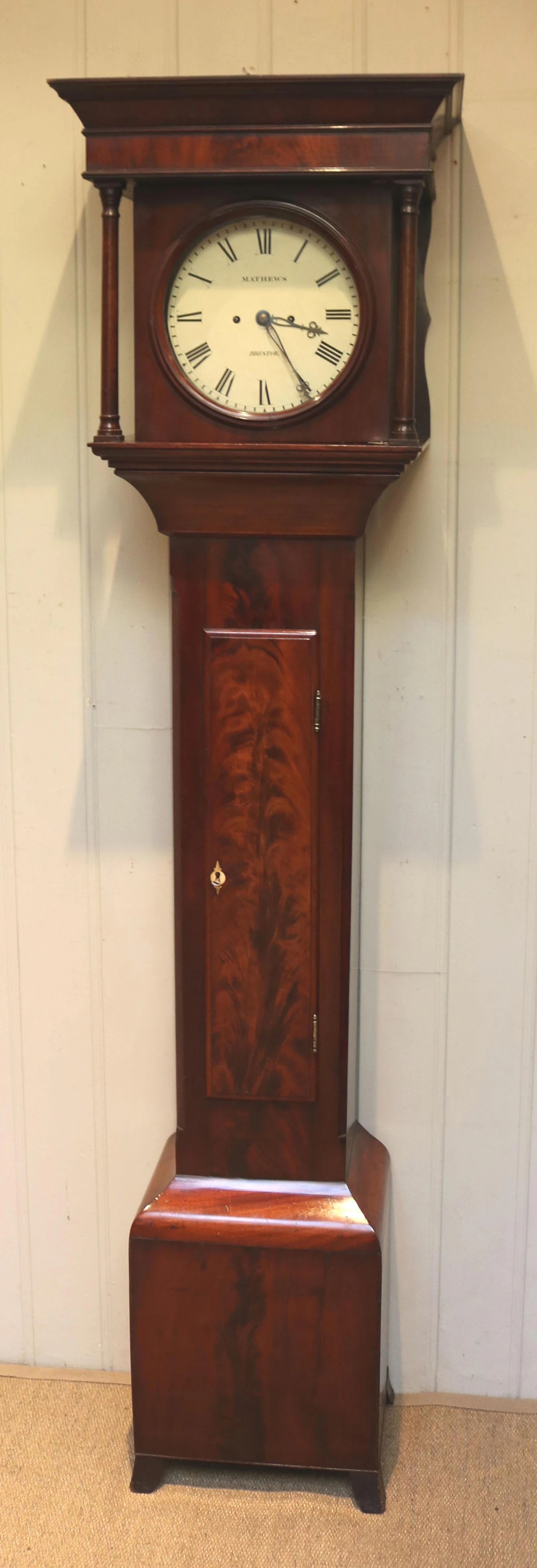 19th Century Mahogany Grandmother Clock