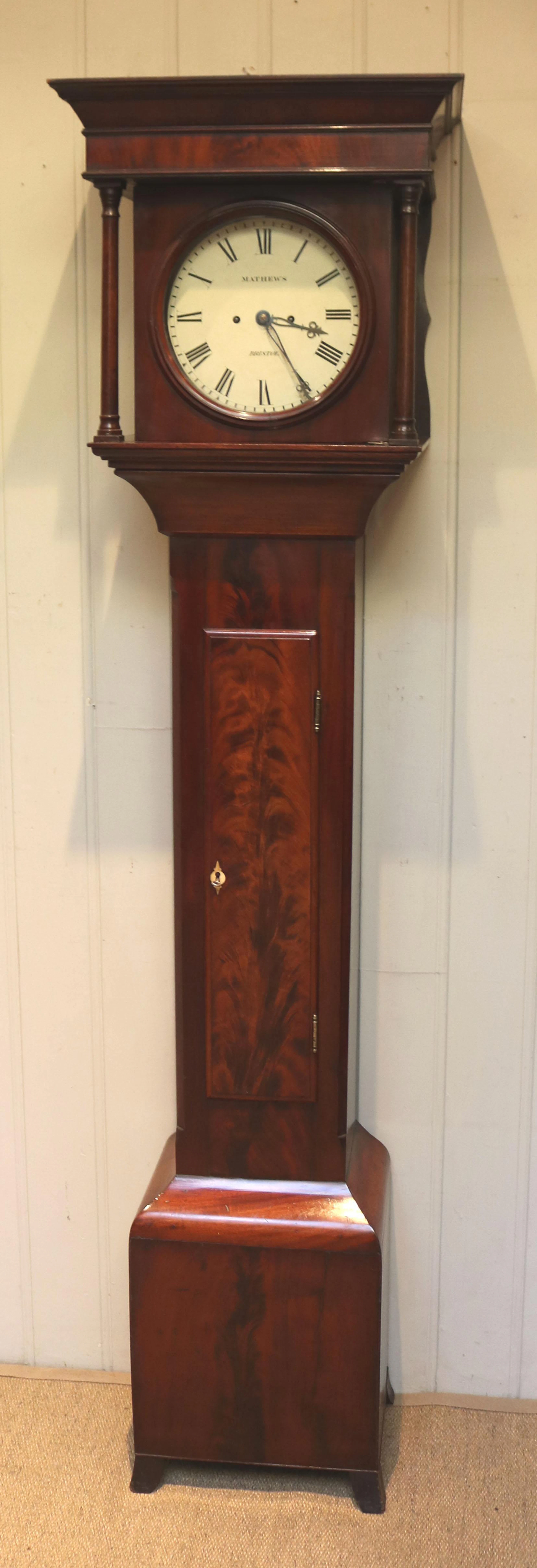 19th Century Mahogany Grandmother Clock