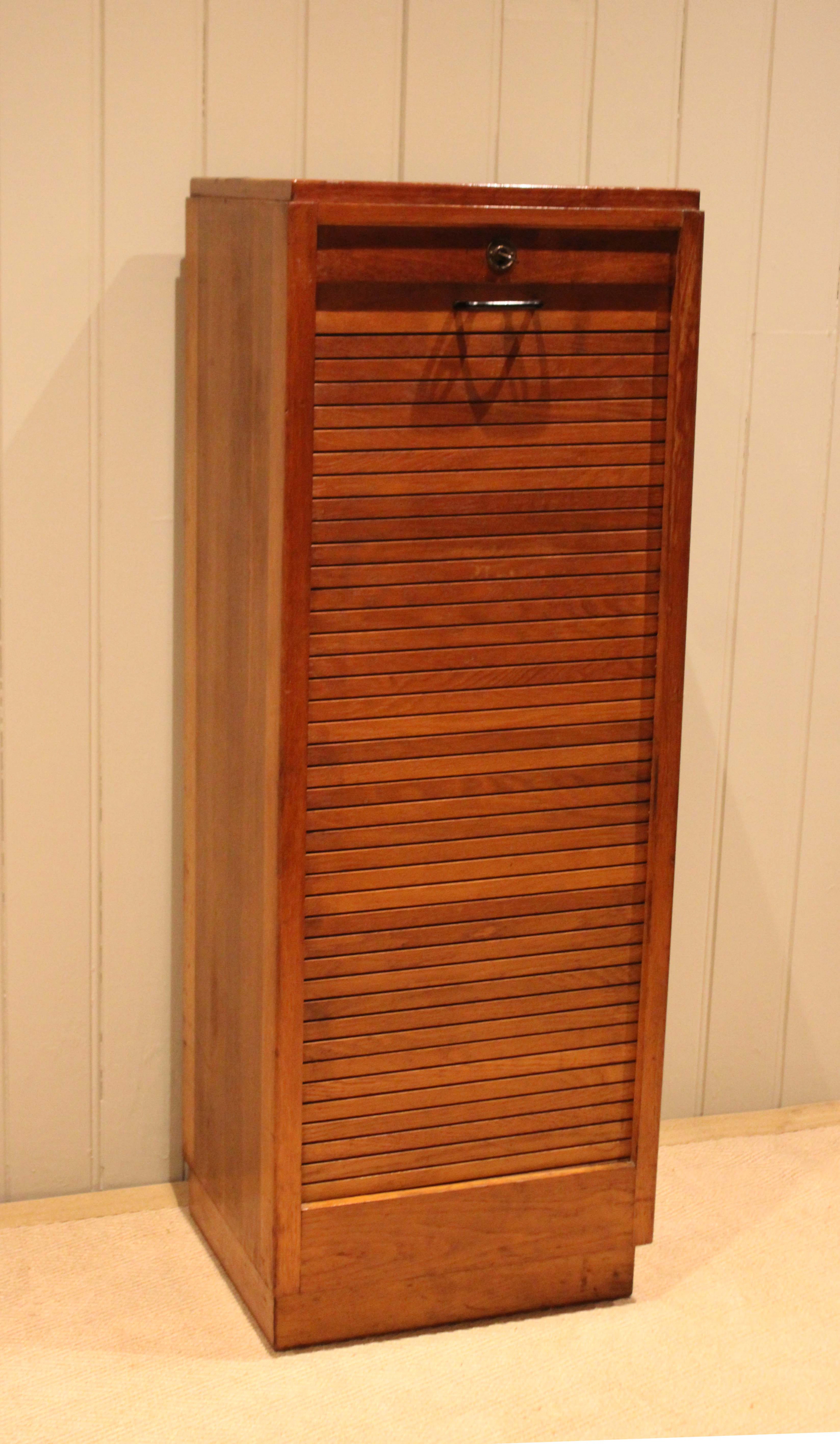 Single Tambour Front Filing Cabinet