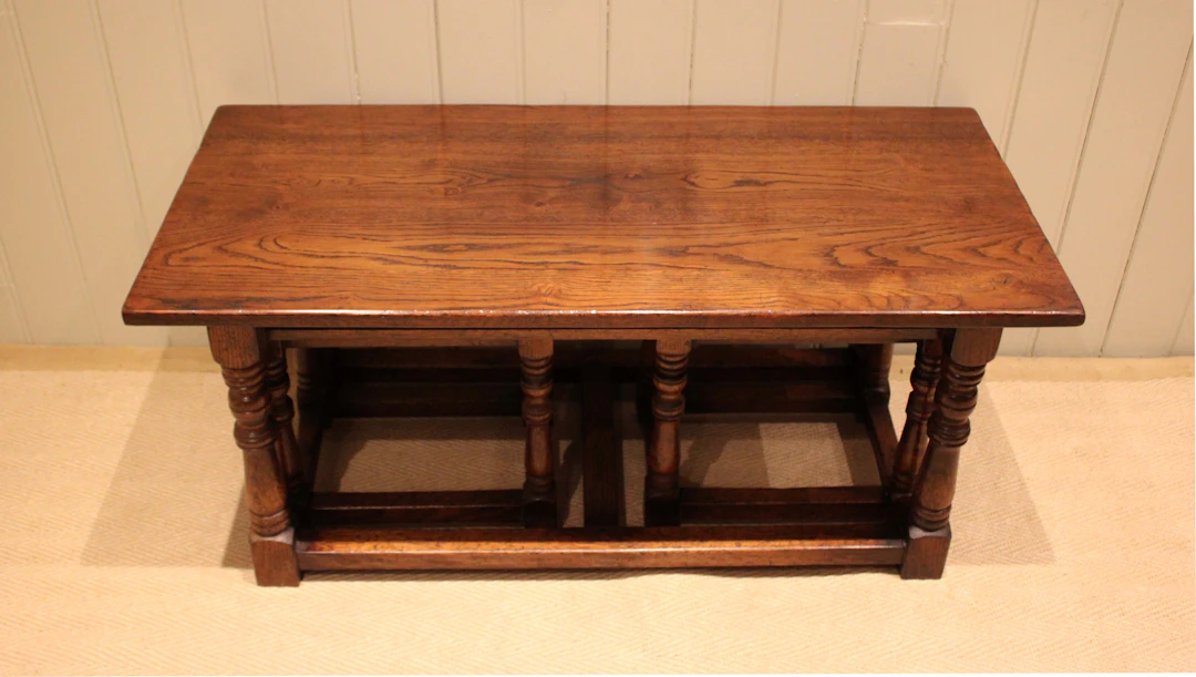 Solid Oak Coffee Table Nest