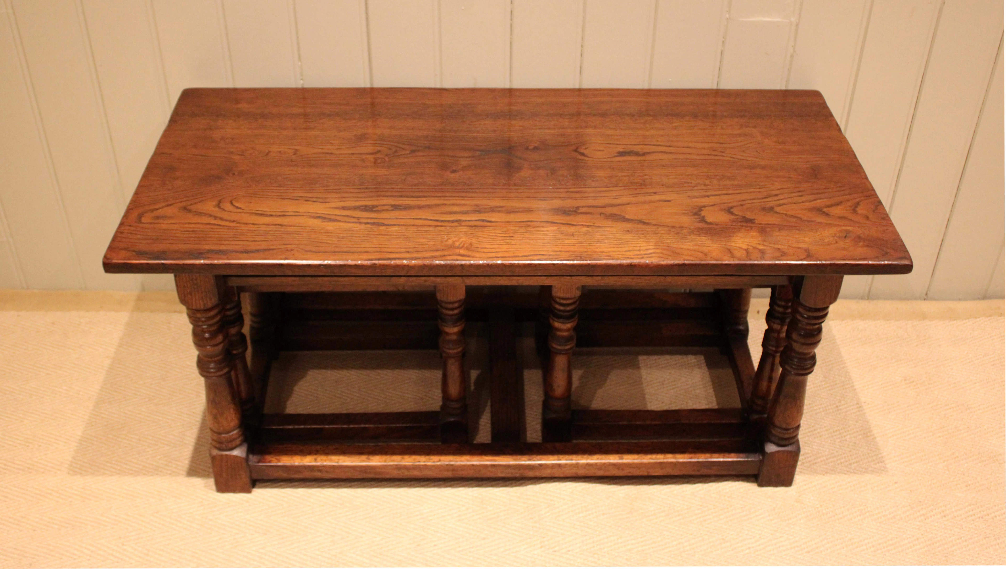 Solid Oak Coffee Table Nest
