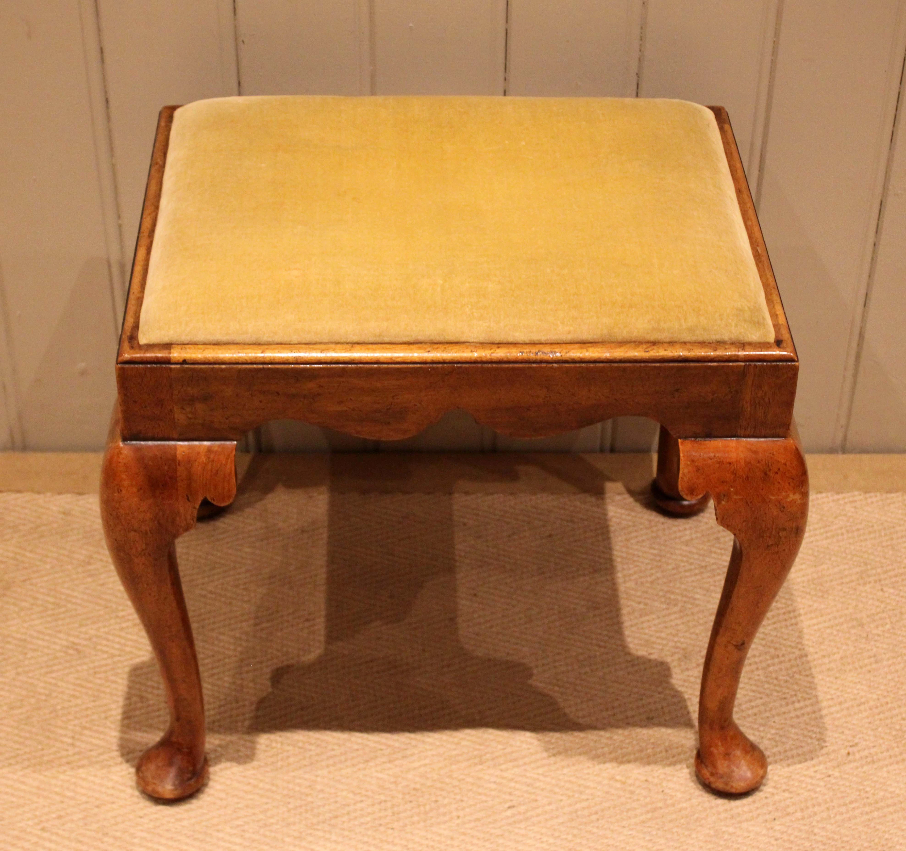 Walnut Queen Anne Style Footstool