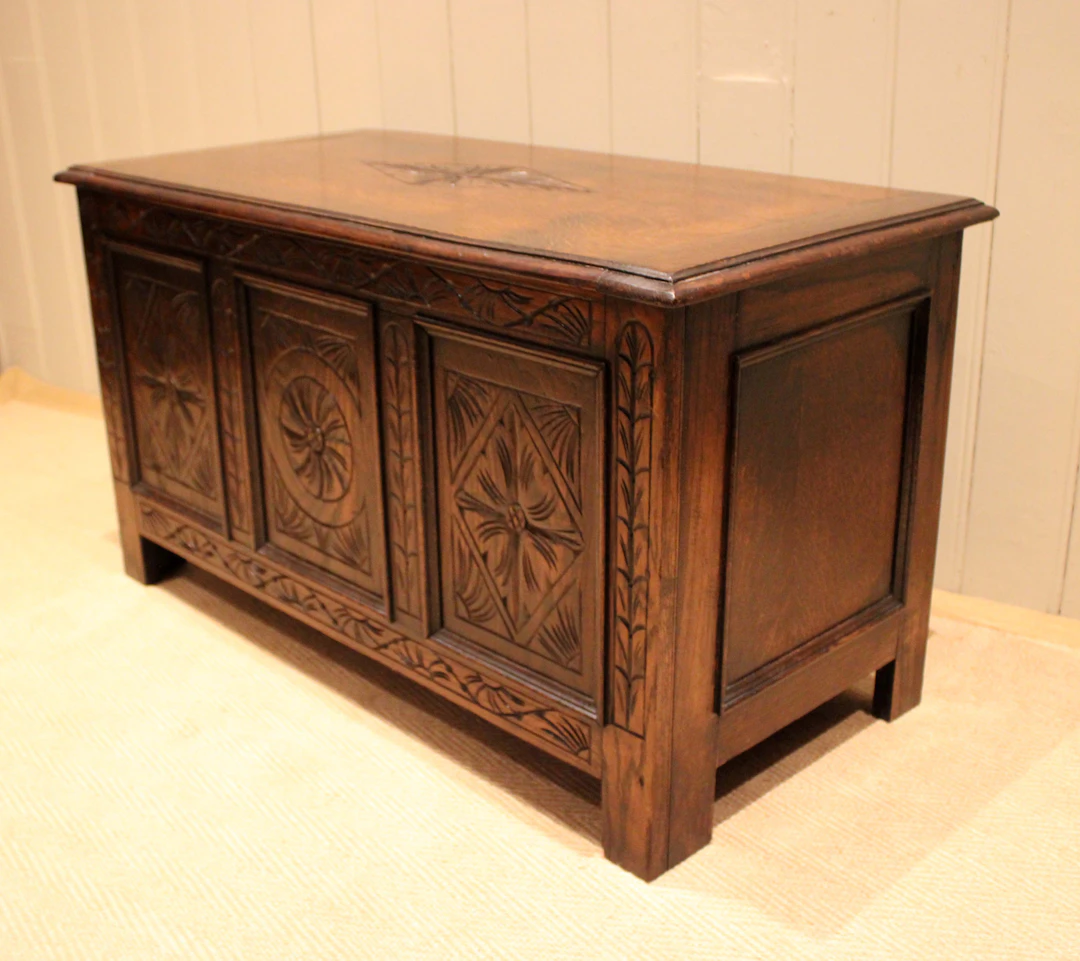 Dark Oak Carved Coffer