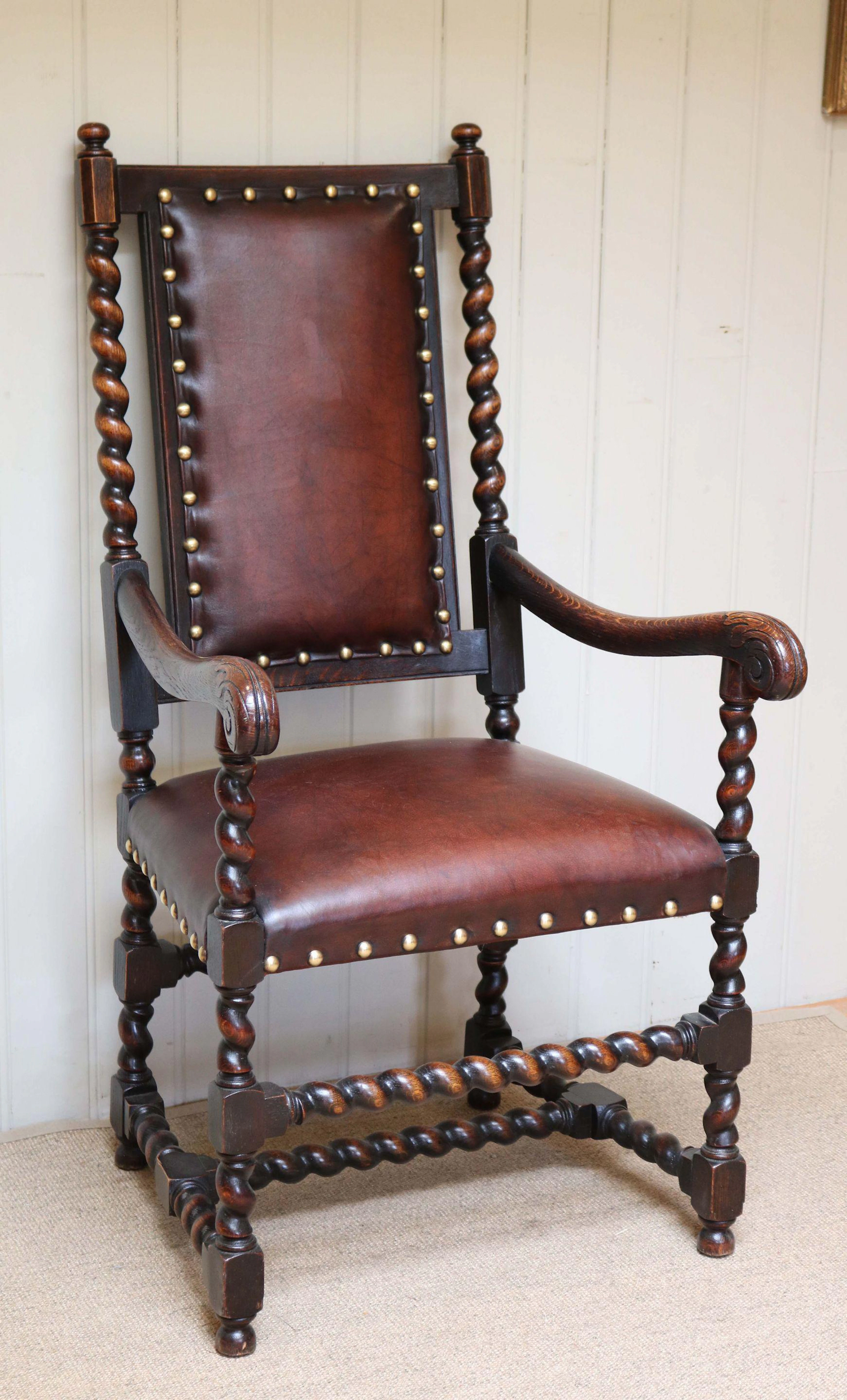 Oak And Leather Chair