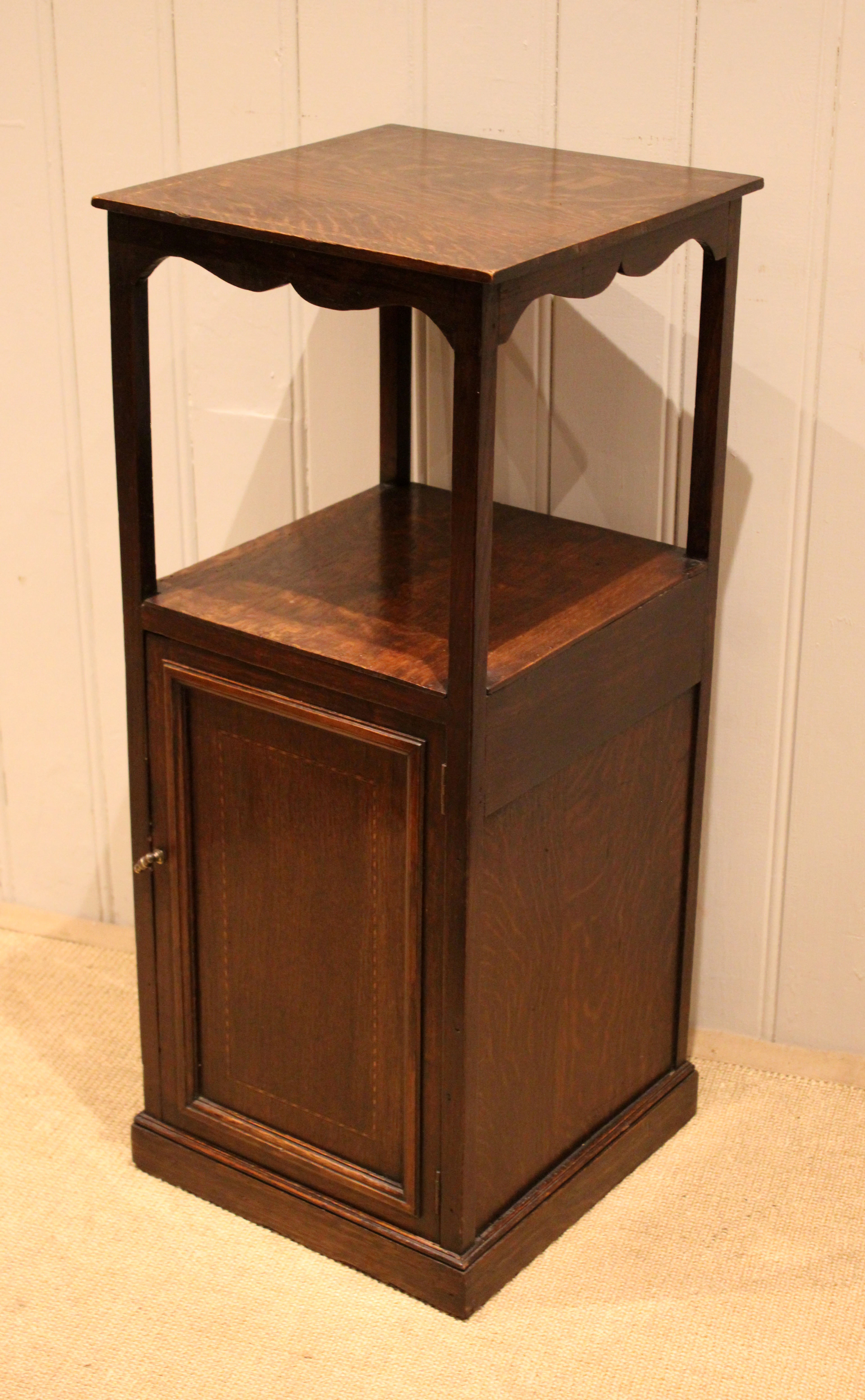 Edwardian Oak Bedside Cabinet