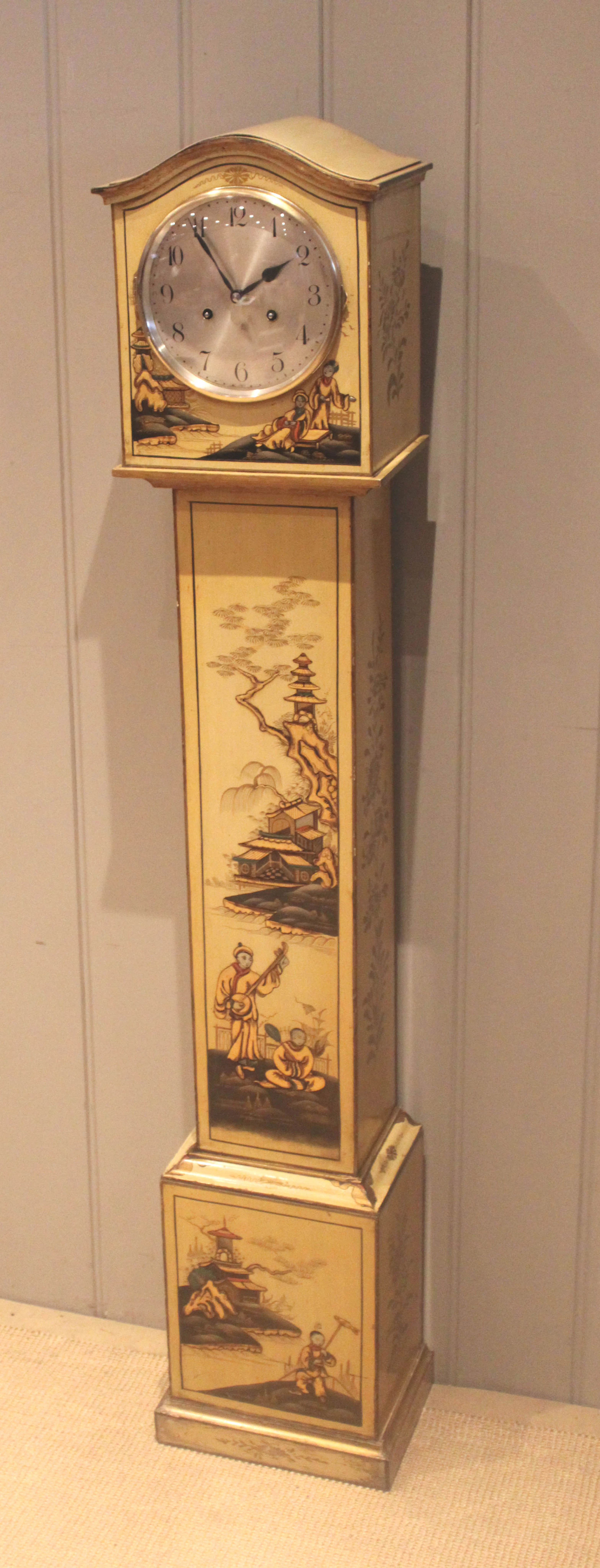 Cream Chinoiserie Grandmother Clock