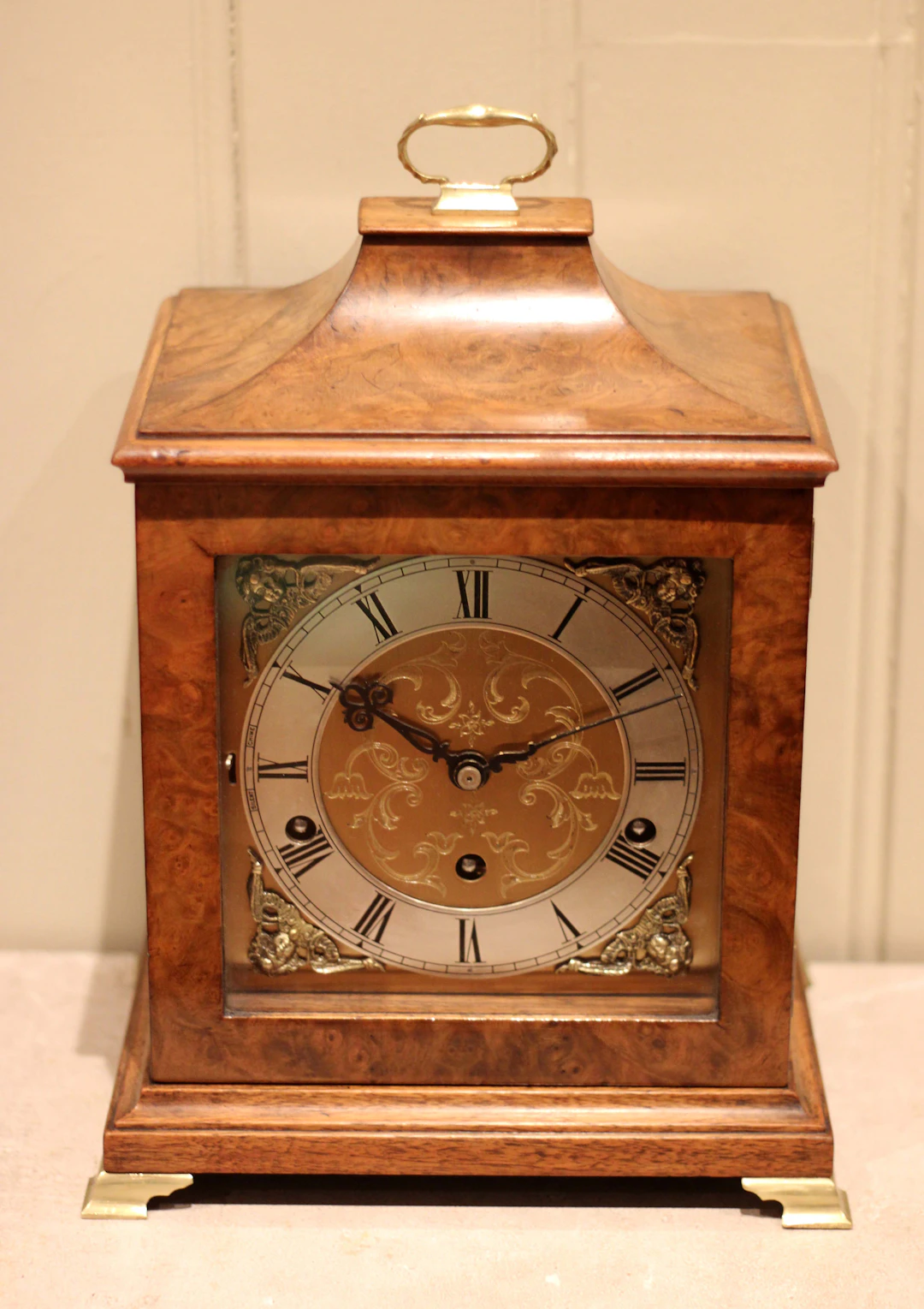 Westminster Chime Burr Walnut Mappin & Webb Bracket Clock