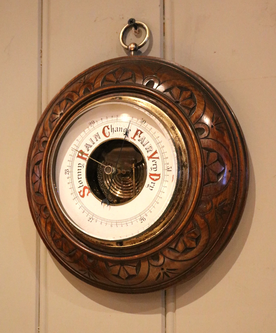 Circular Beechwood Barometer