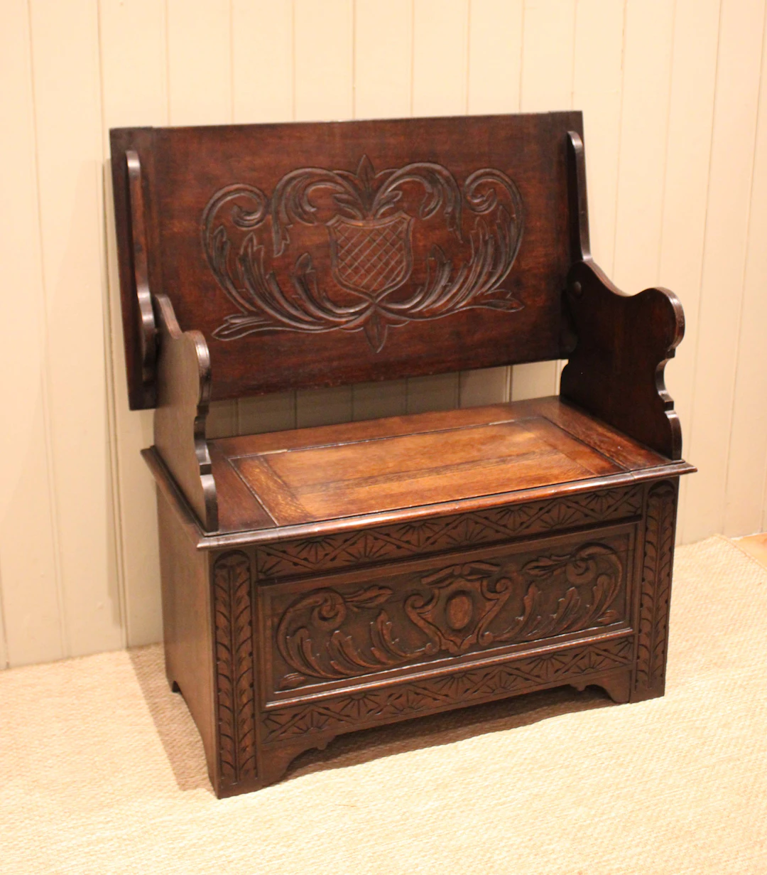 Solid Oak Monks Bench