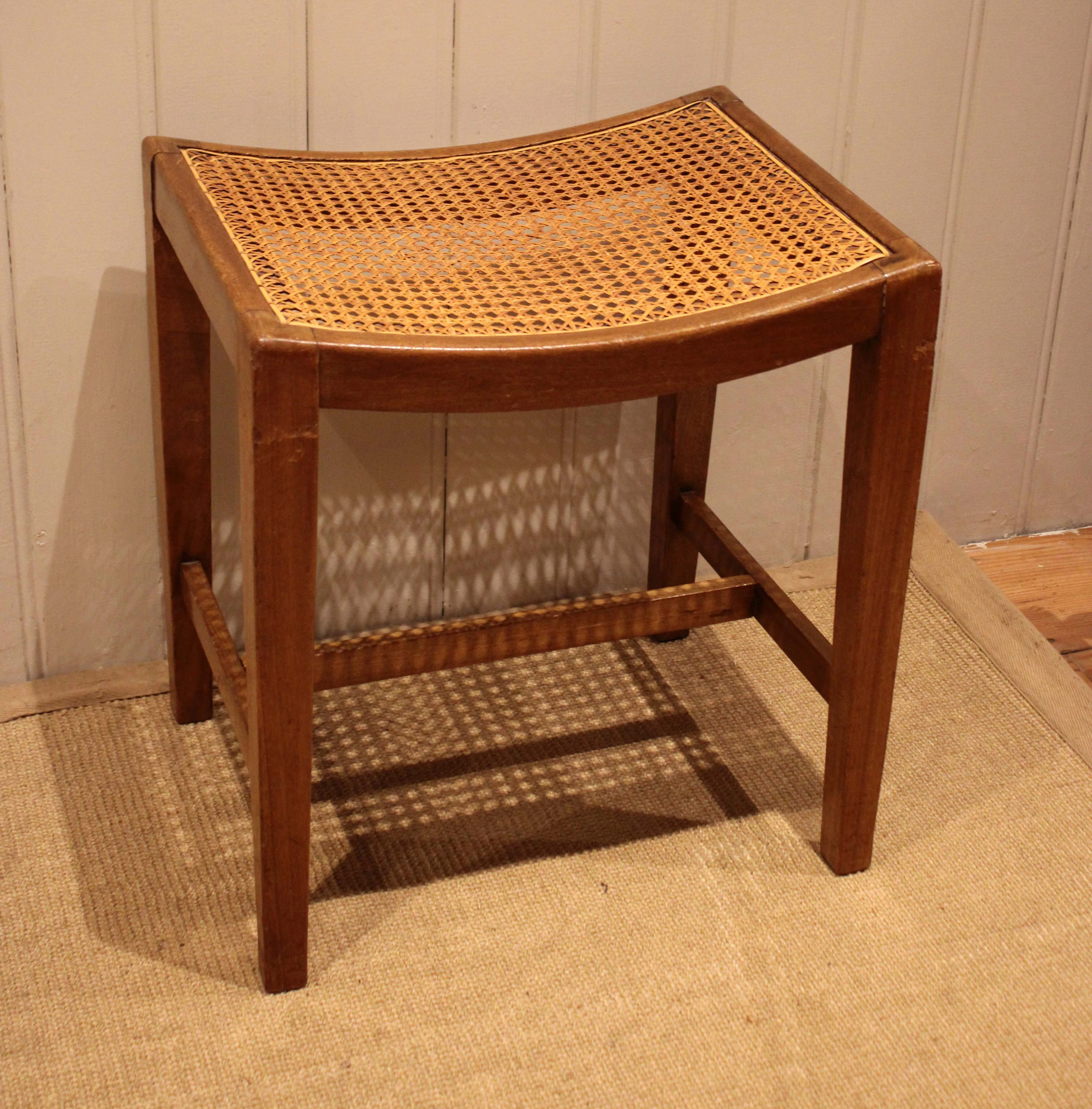 Beech Wood Cane Seated Stool
