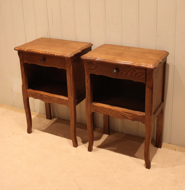 Pair Of French Oak Bedside Cabinets