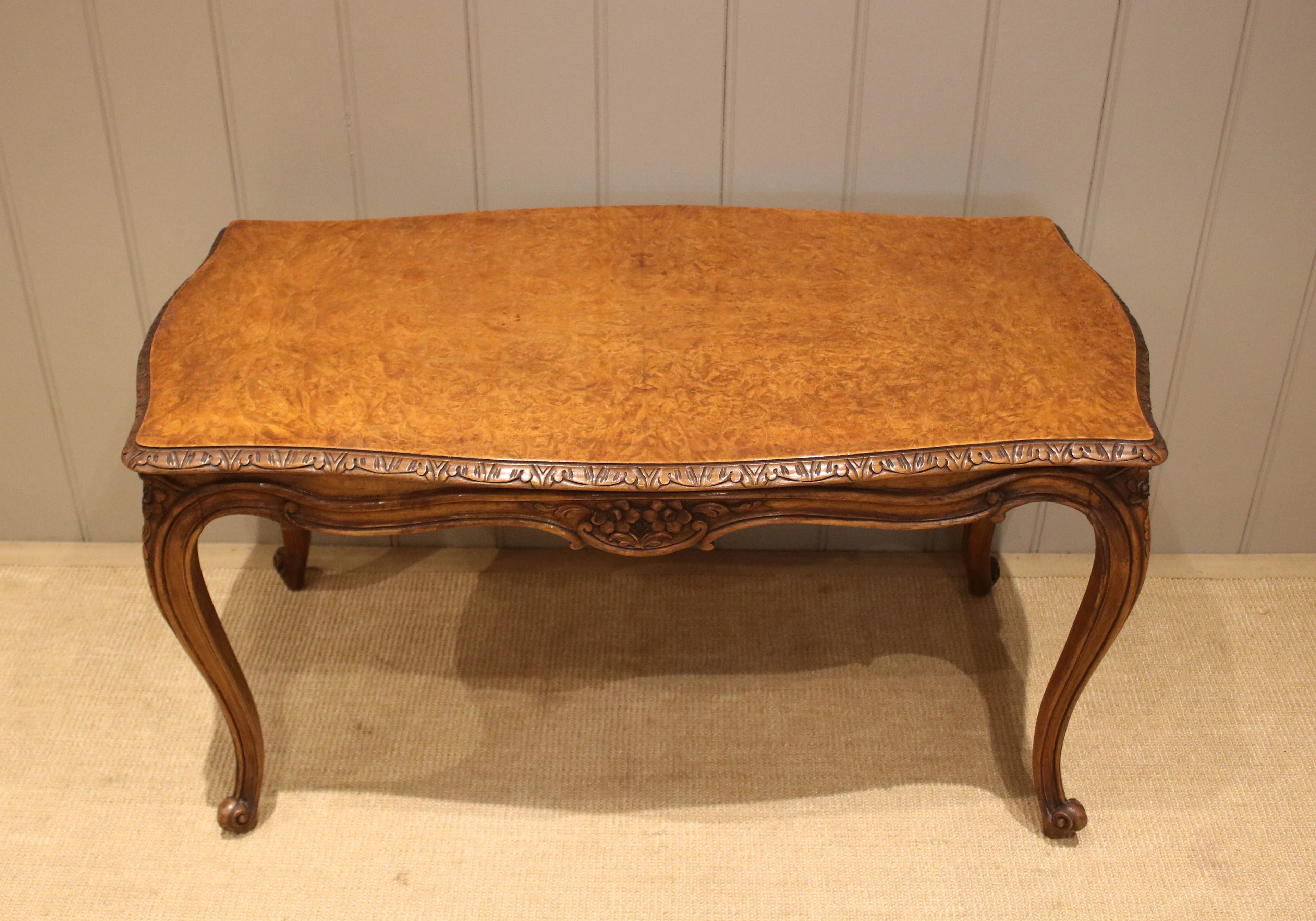 Low Burr Maple Table