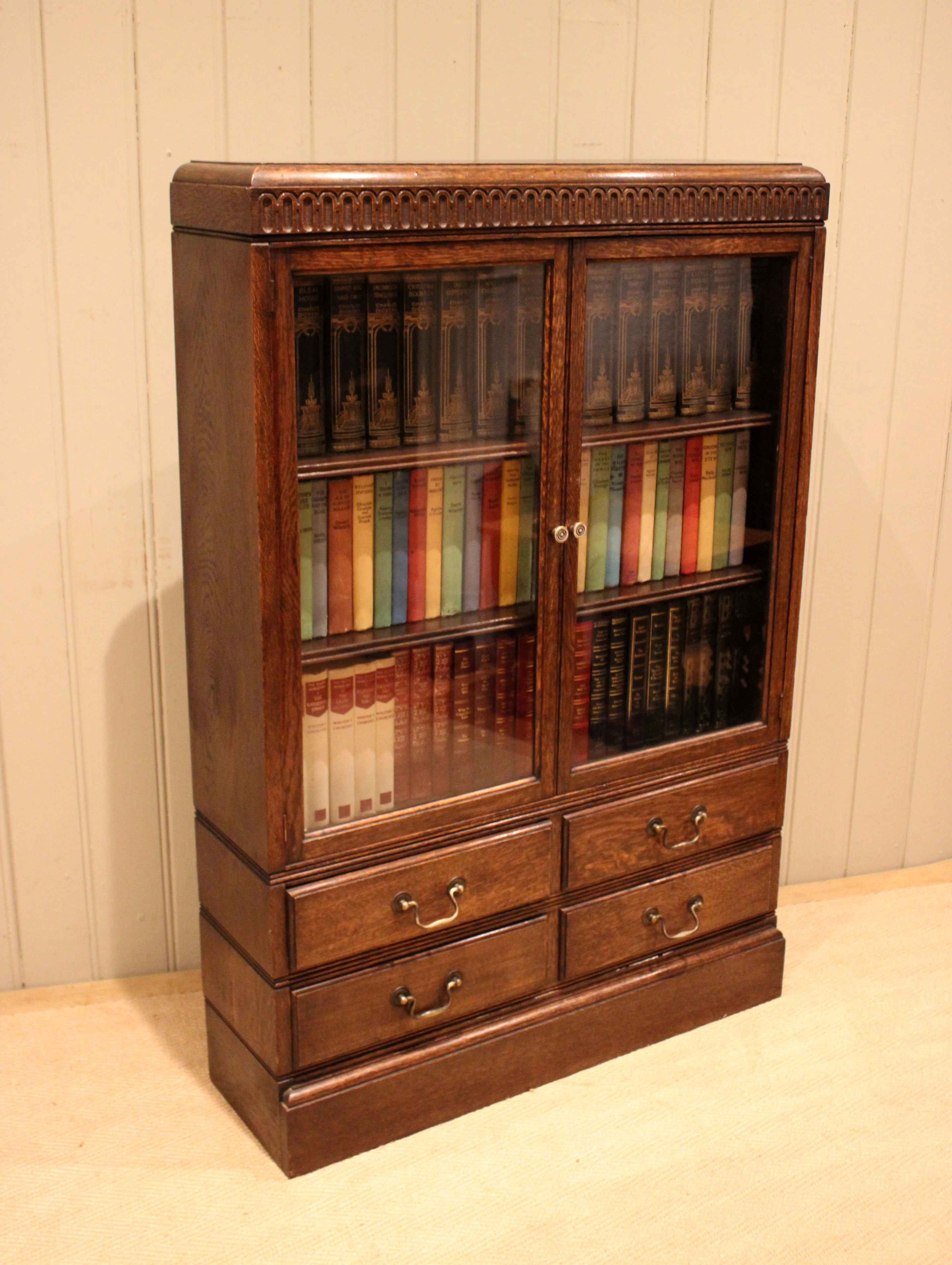 Oak Glazed Bookcase