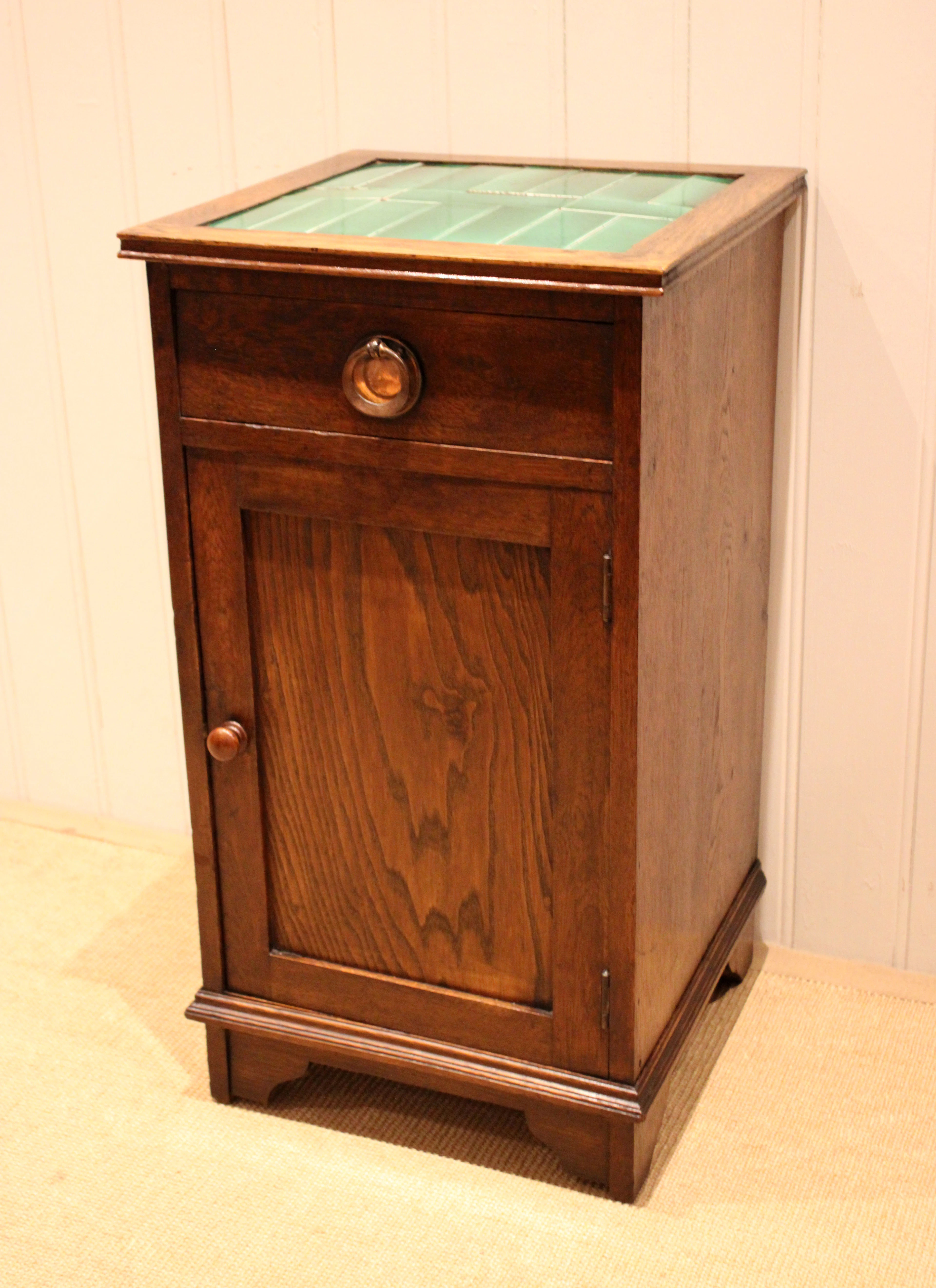 Arts & Crafts Oak Tile Top Cabinet