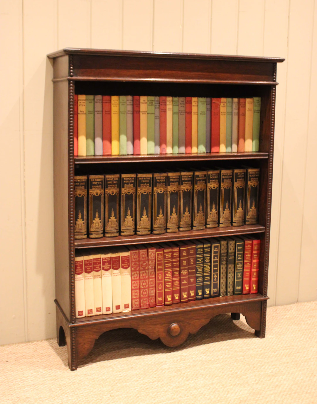 Oak Open Bookcase With Adjustable Shelves