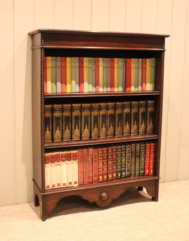 Oak Open Bookcase With Adjustable Shelves