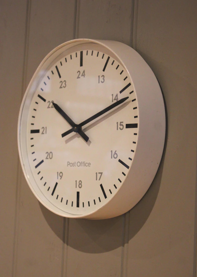 Vintage Cream Post Office Wall Clock