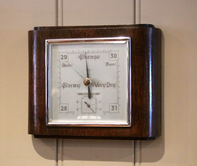Art Deco Oak Aneroid Barometer