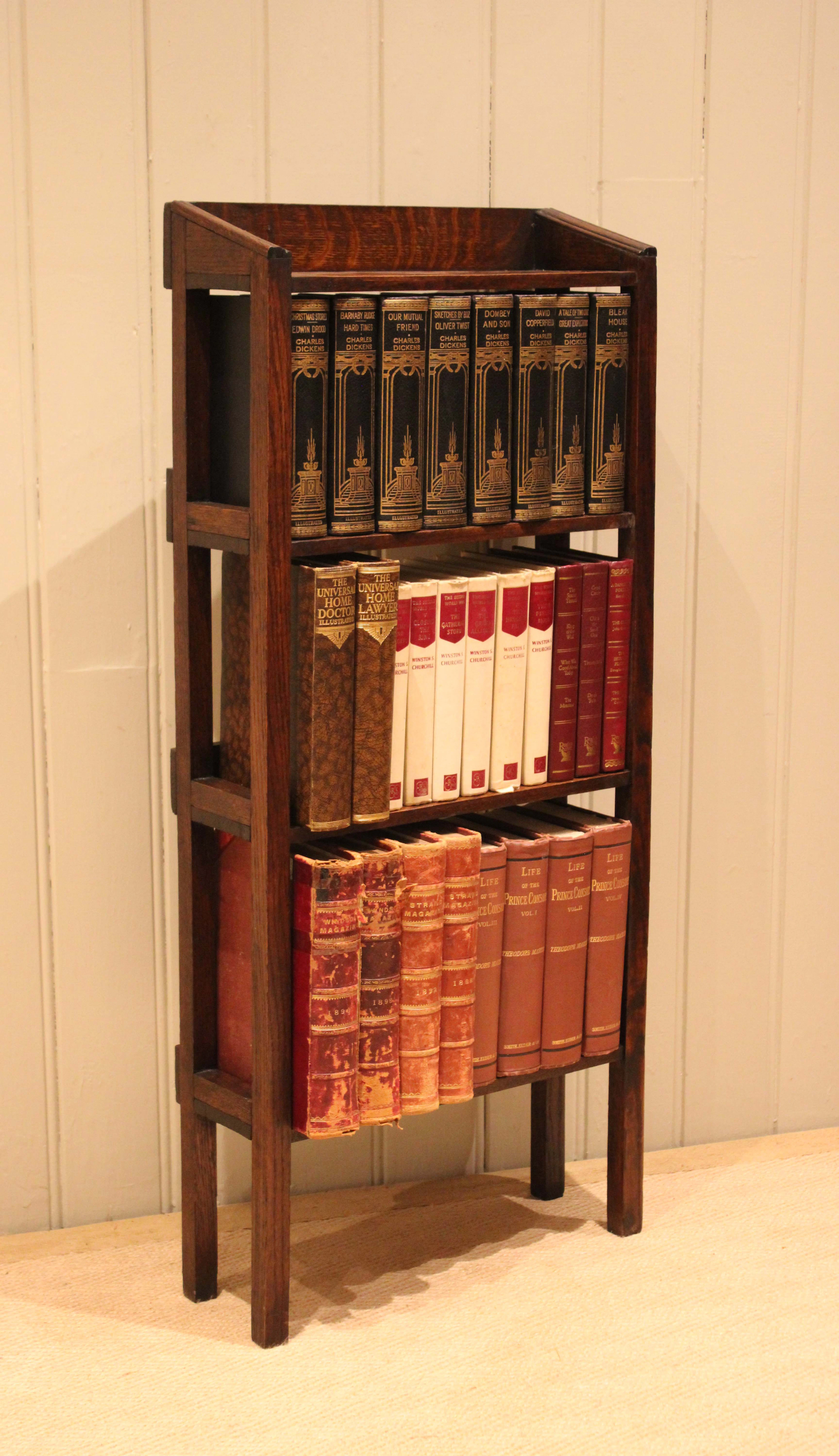 Edwardian Oak Open Back Bookcase