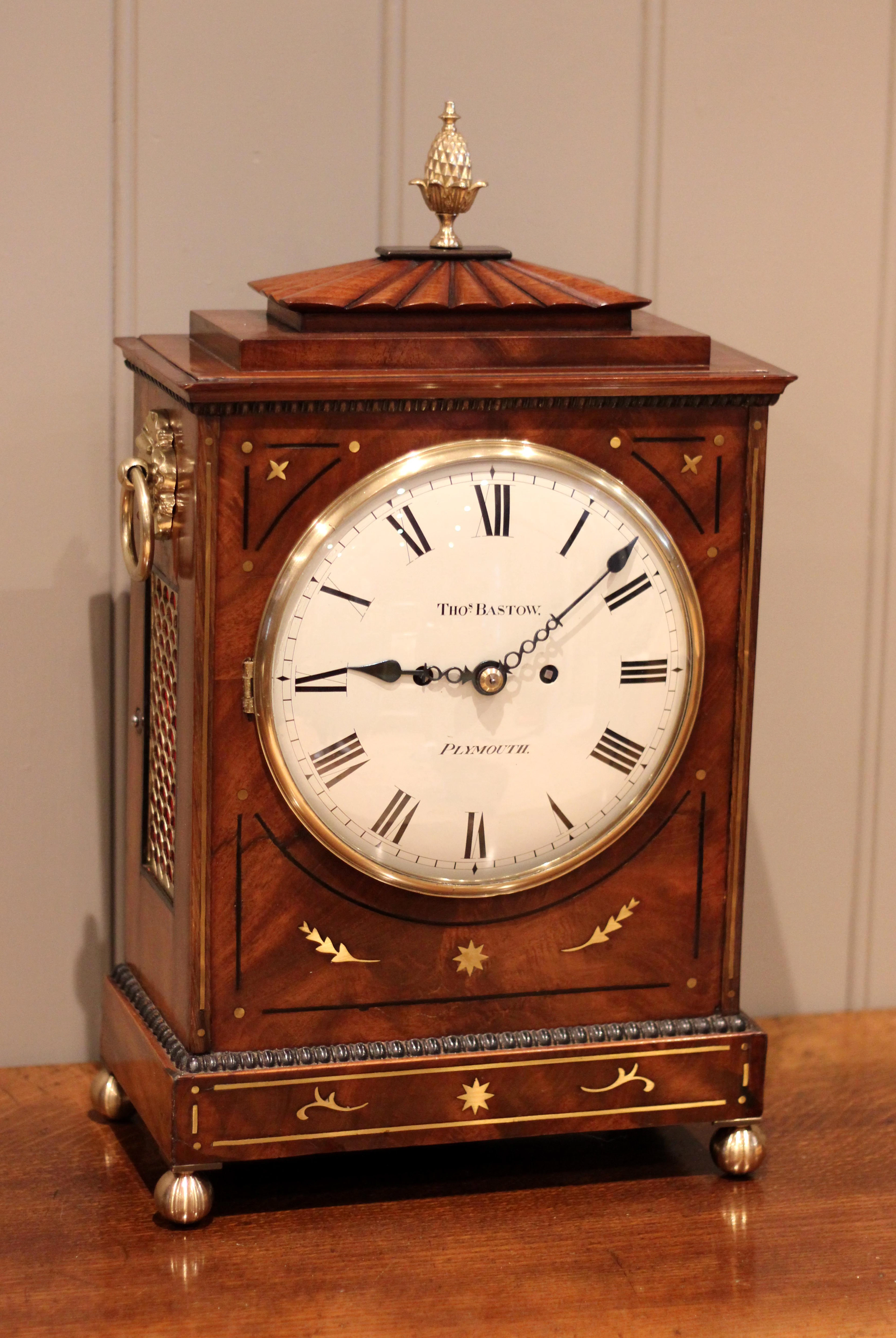 Regency Mahogany Chamfer Top Bracket Clock