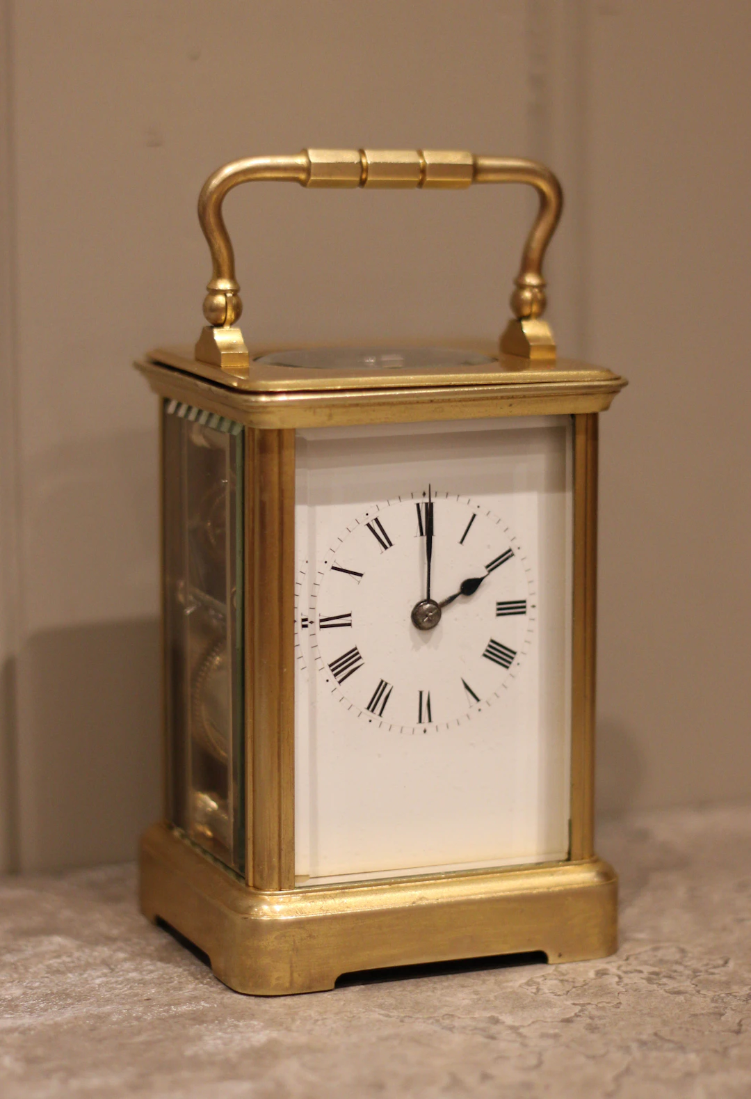 French Striking Gilt Carriage Clock